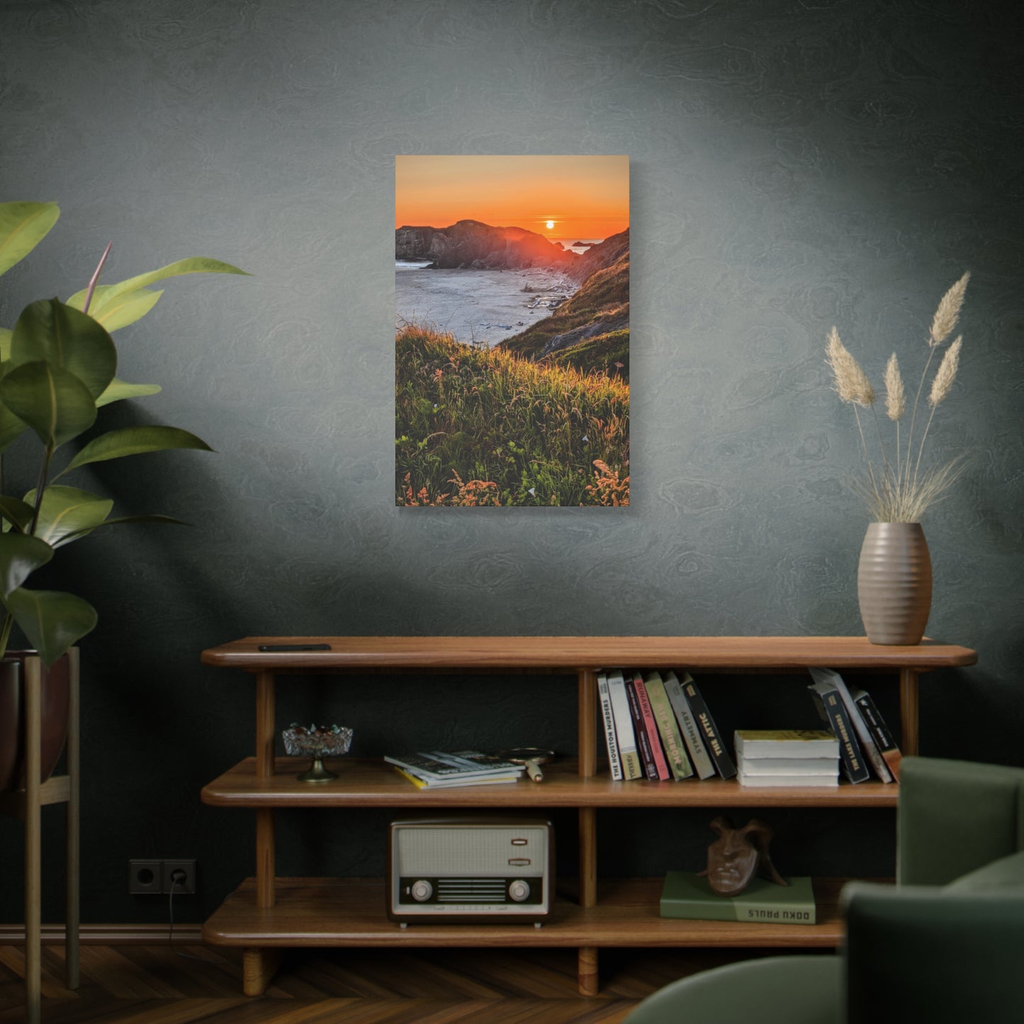 Last Light at Coquille Point - Vertical Canvas Print