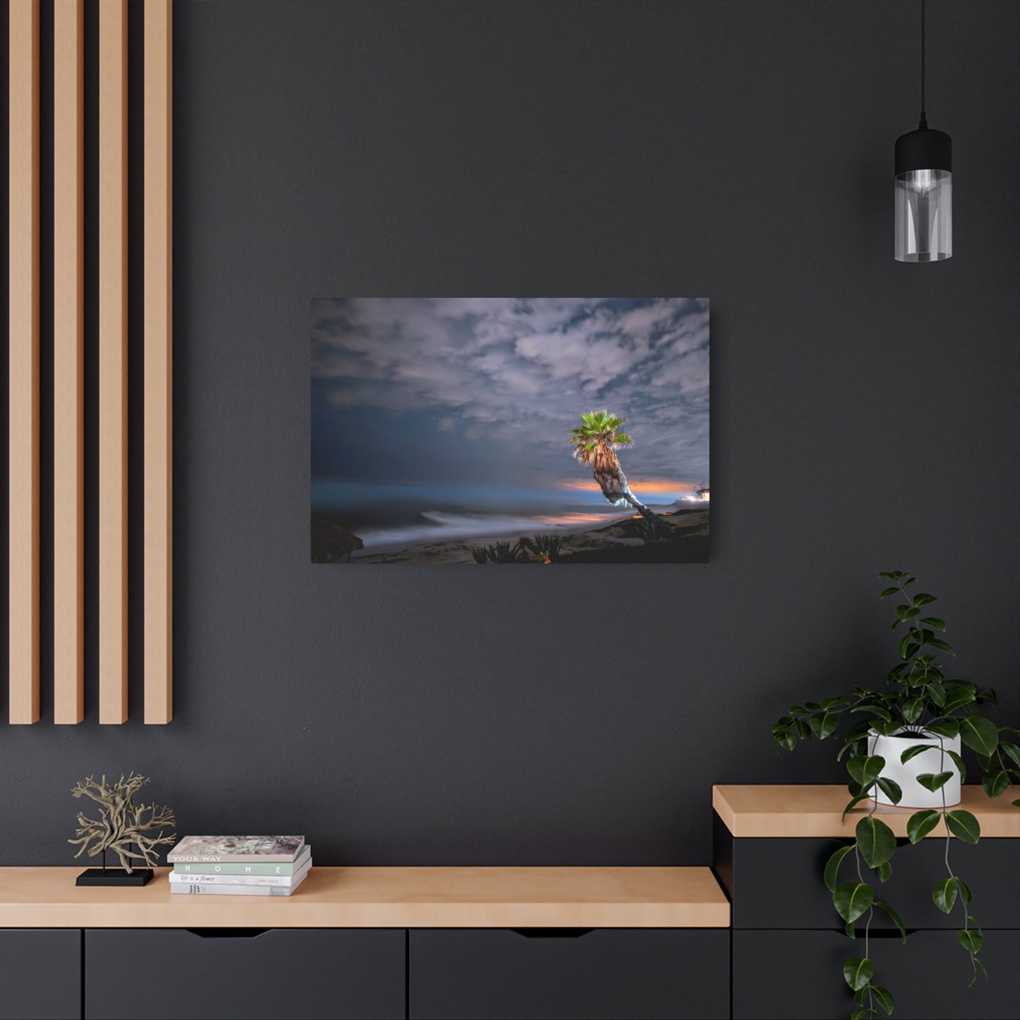 Midnight Palm - Metal Coastal Print