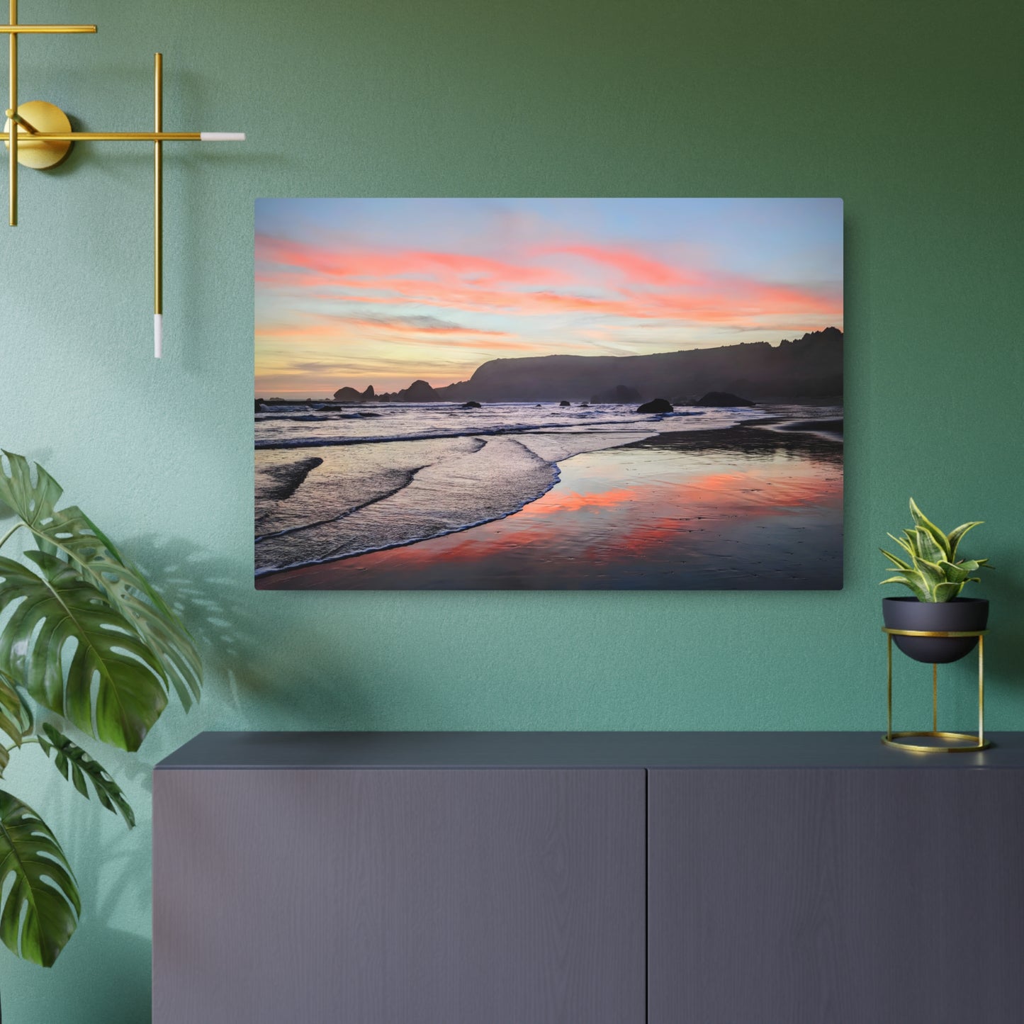 Fire in the Sky - Metal Coastal Print