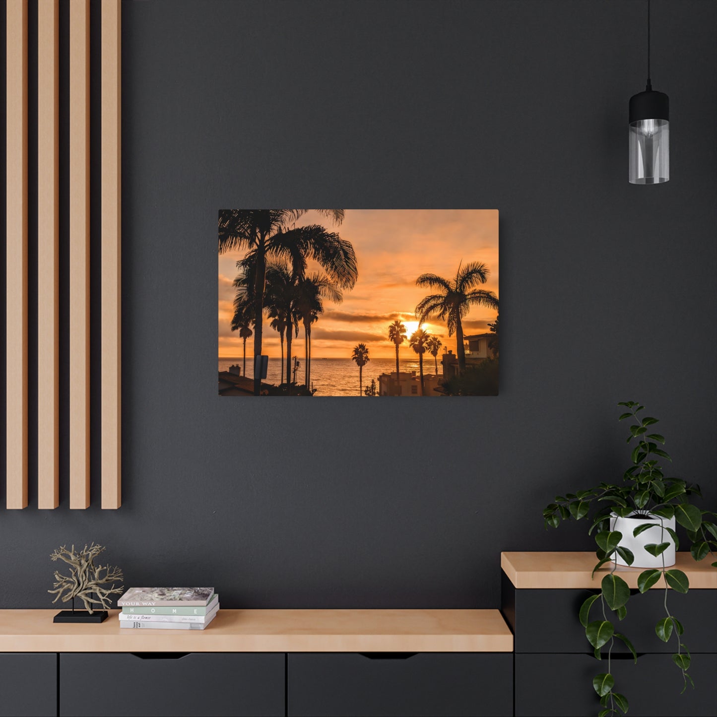 Between the Palms - Metal Coastal Print