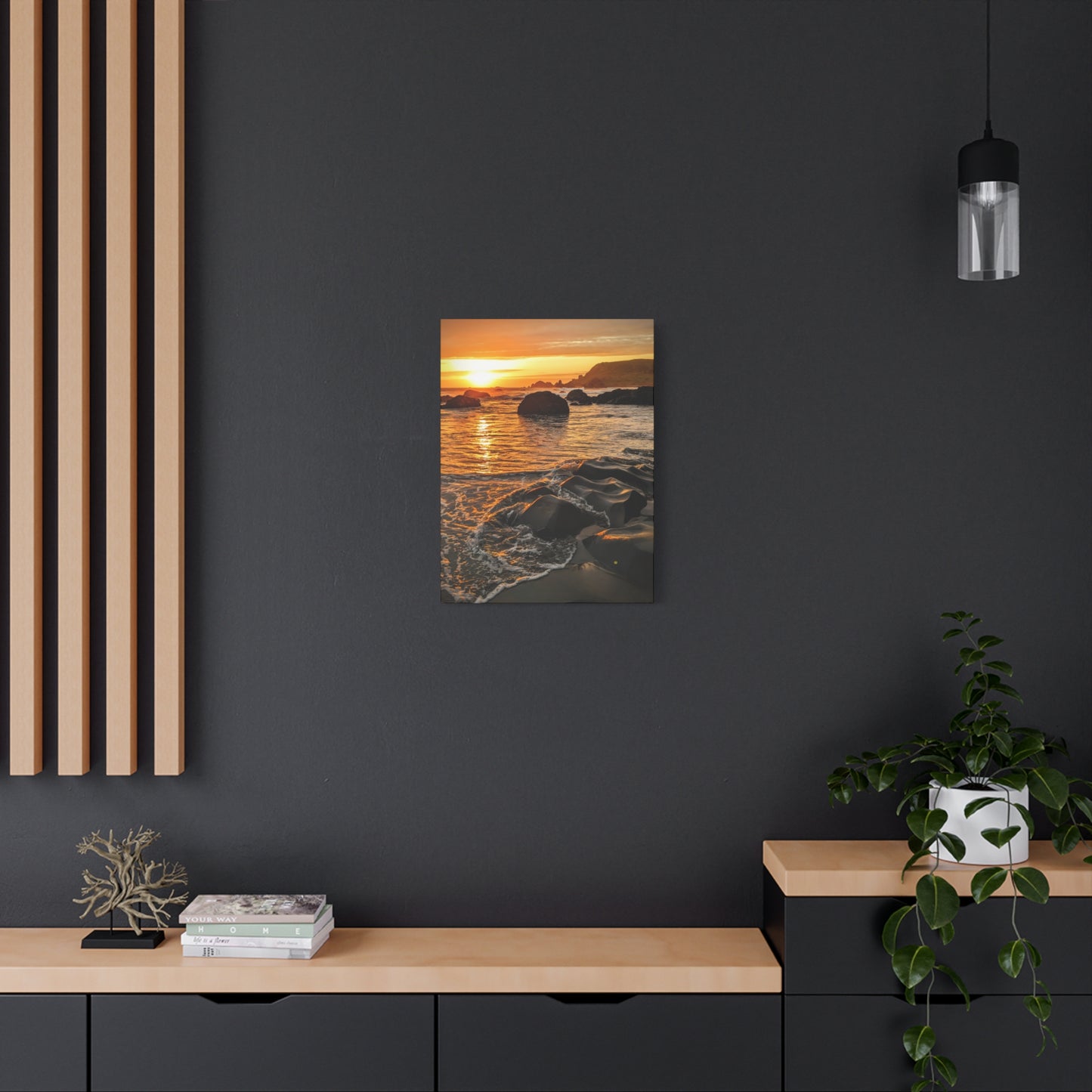 Coastal Rock Calm - Vertical Canvas Print