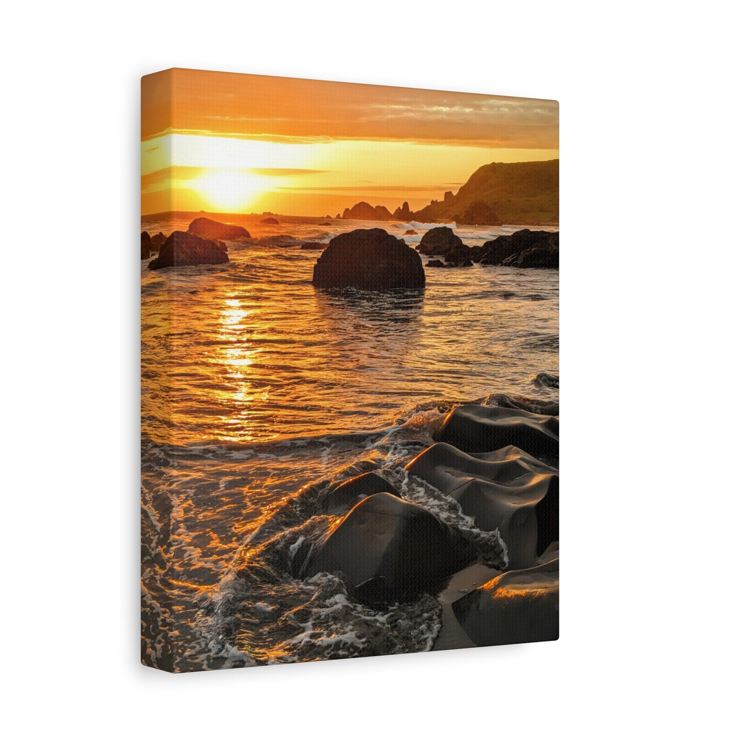 Coastal Rock Calm - Vertical Canvas Print