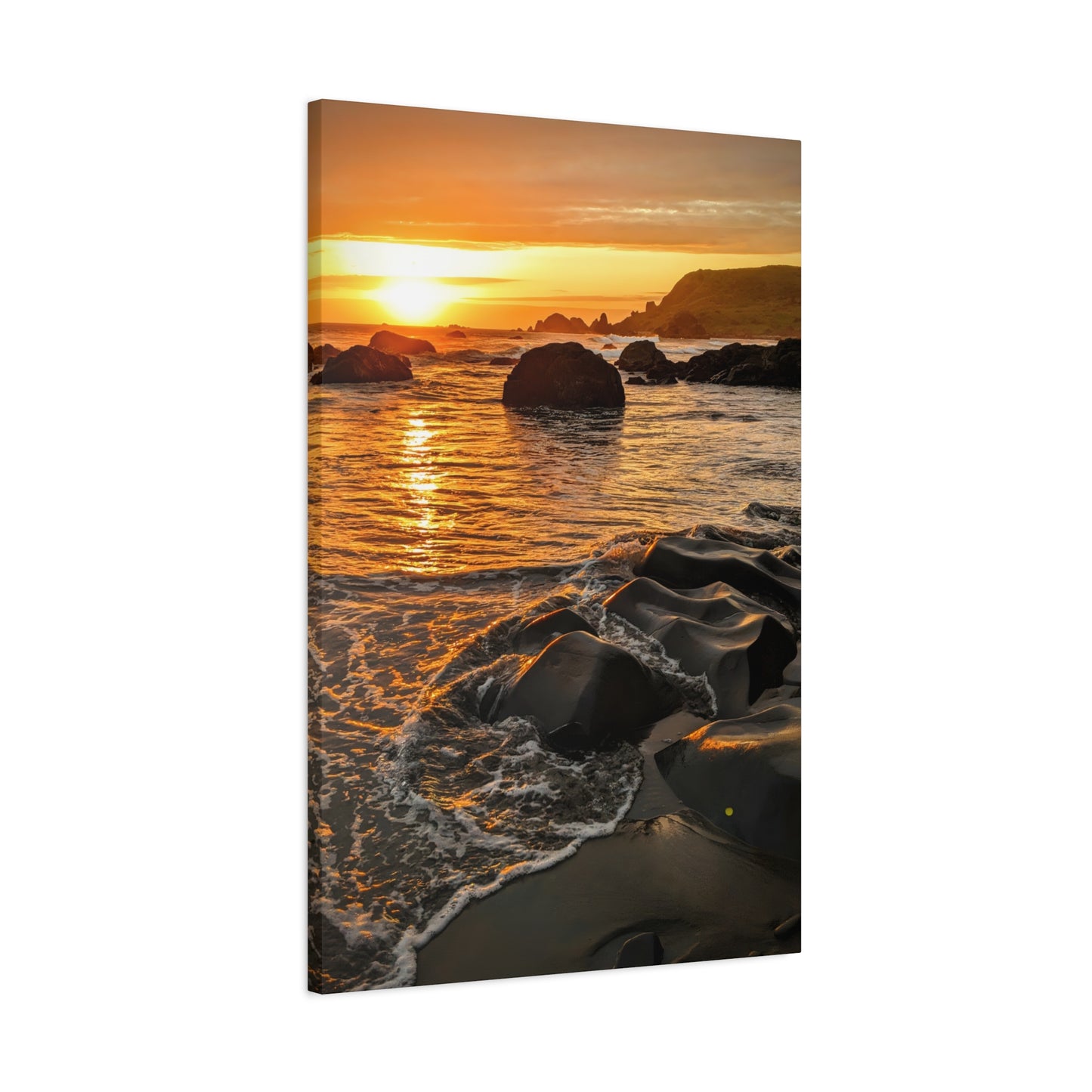 Coastal Rock Calm - Vertical Canvas Print