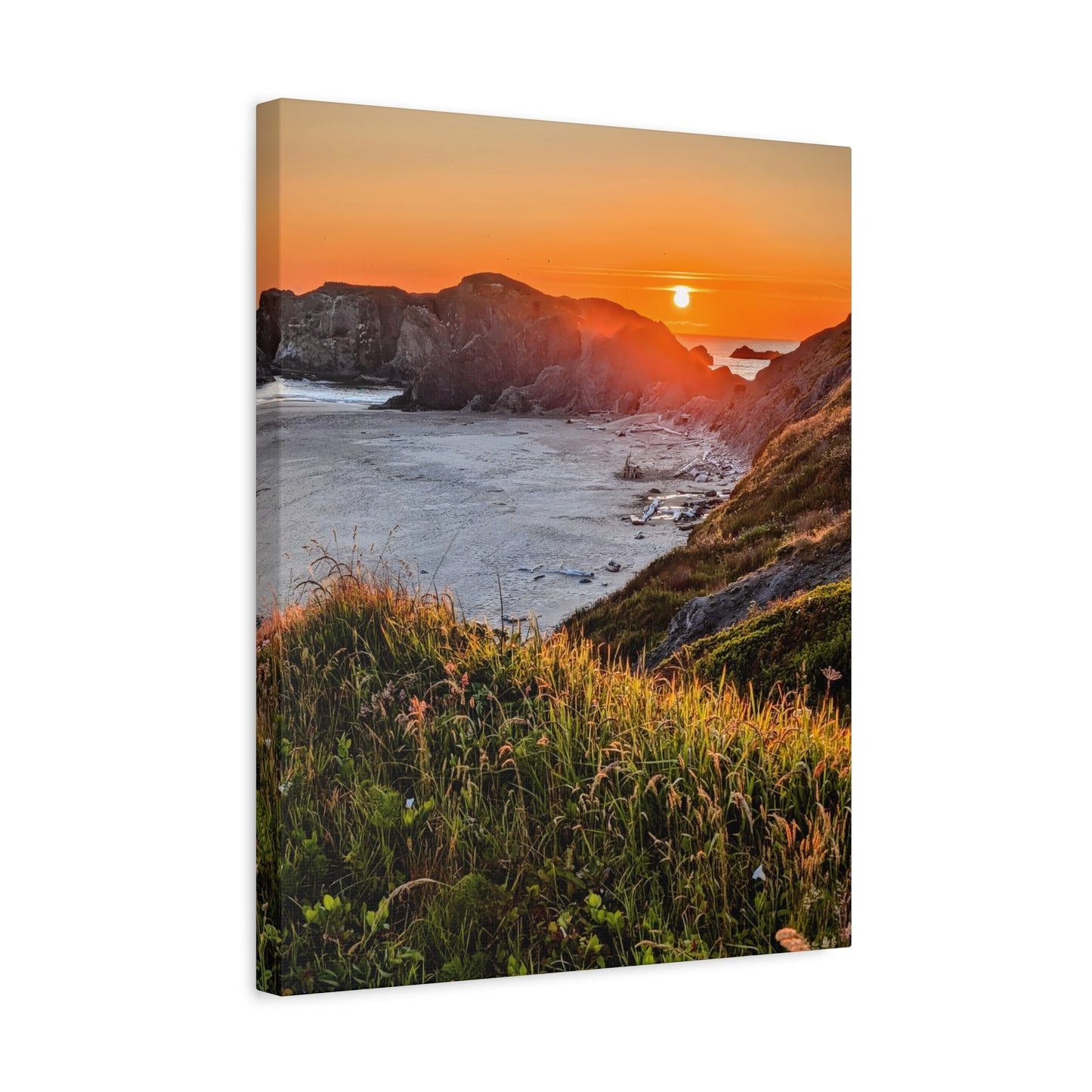 Last Light at Coquille Point - Vertical Canvas Print