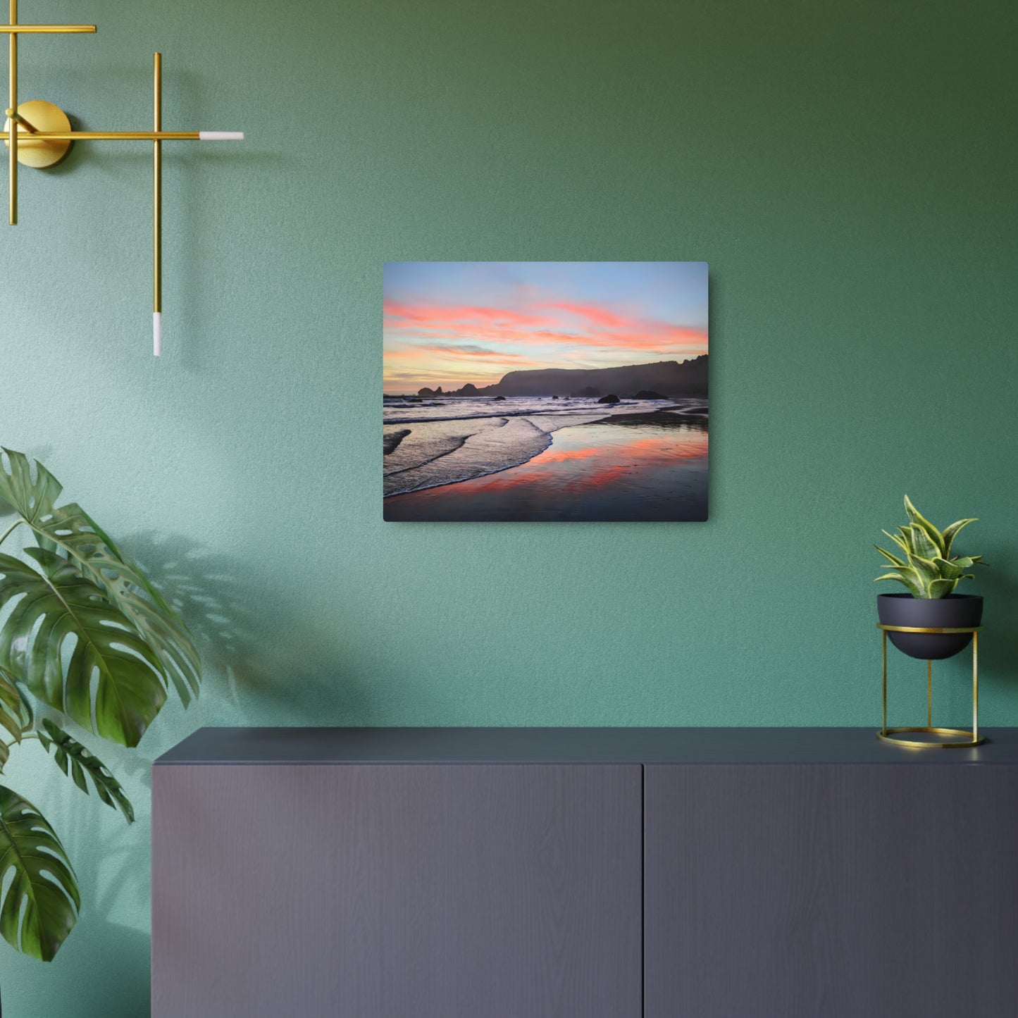 Fire in the Sky - Metal Coastal Print
