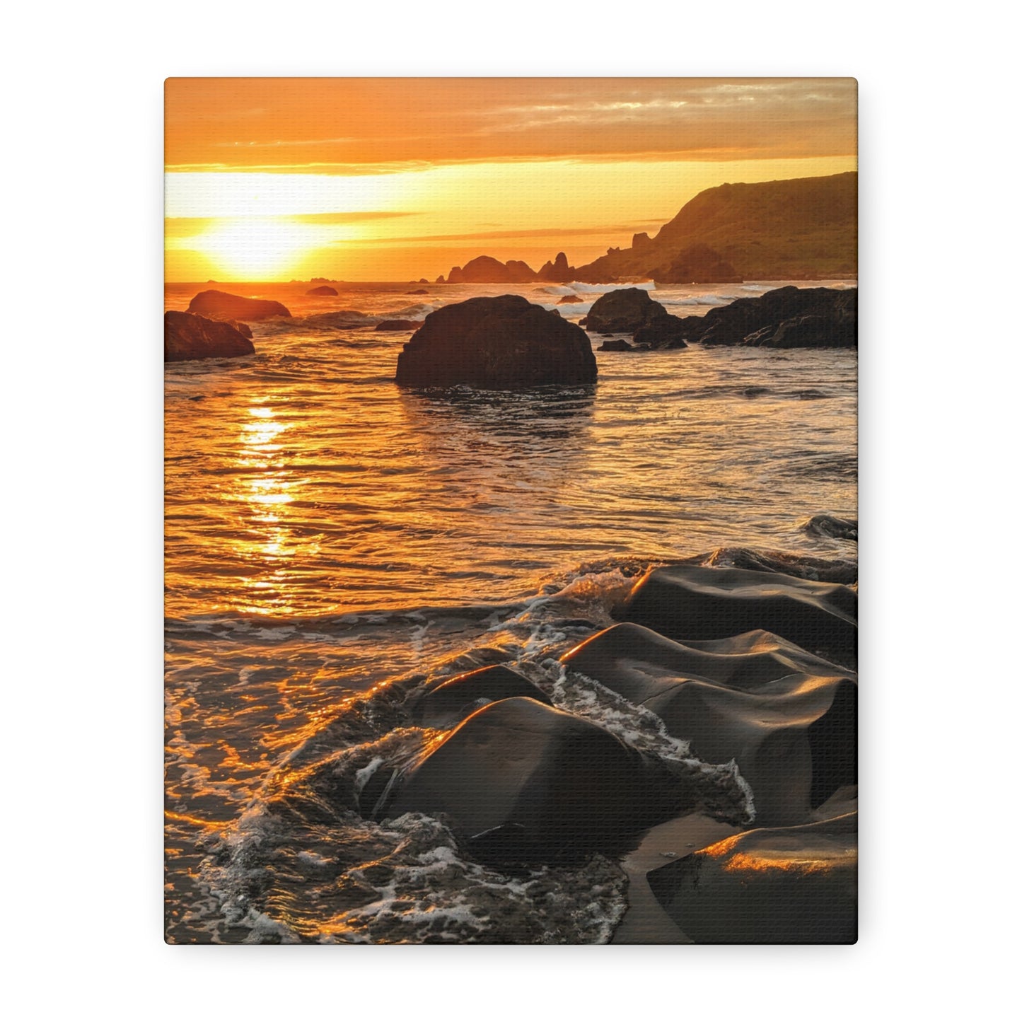 Coastal Rock Calm - Vertical Canvas Print