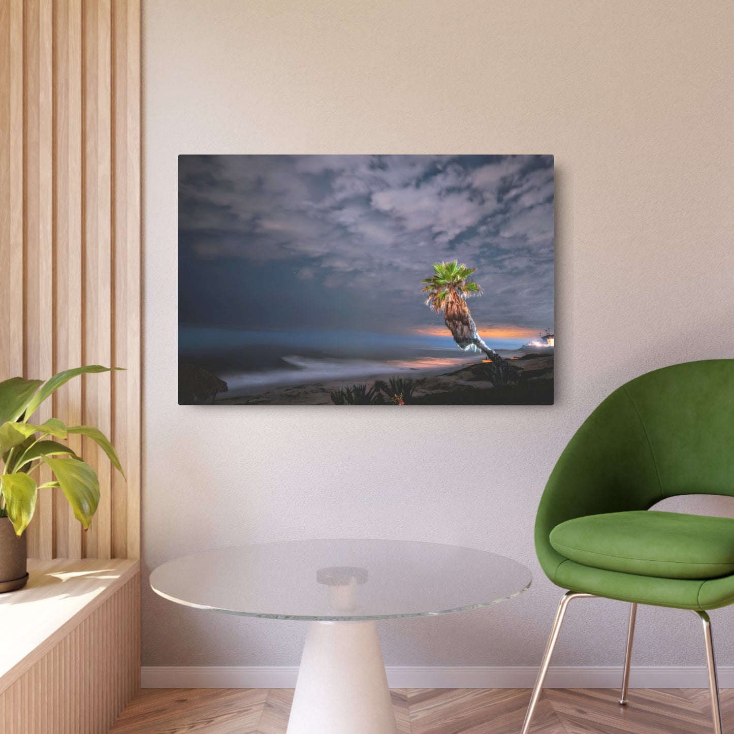 Midnight Palm - Metal Coastal Print