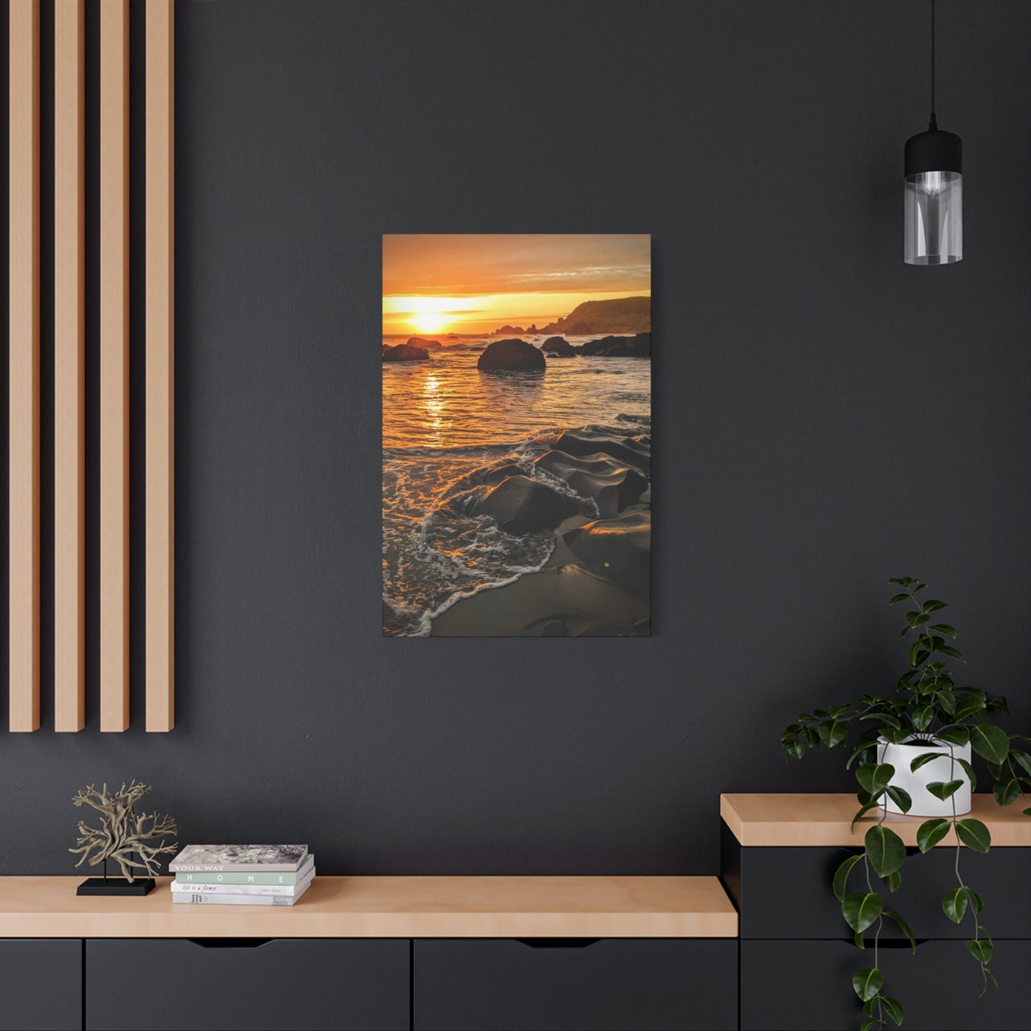 Coastal Rock Calm - Vertical Canvas Print