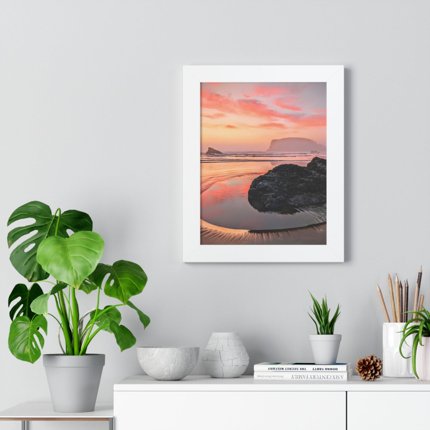 Magical Sunset in Bandon - Vertical Framed Poster