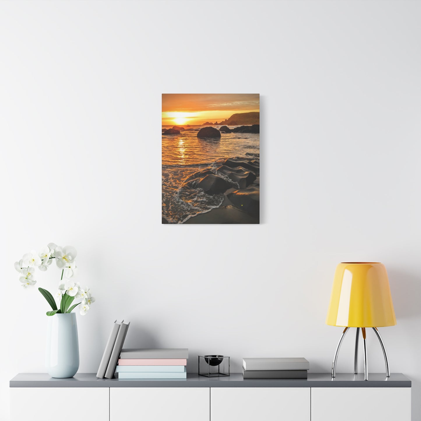 Coastal Rock Calm - Vertical Canvas Print