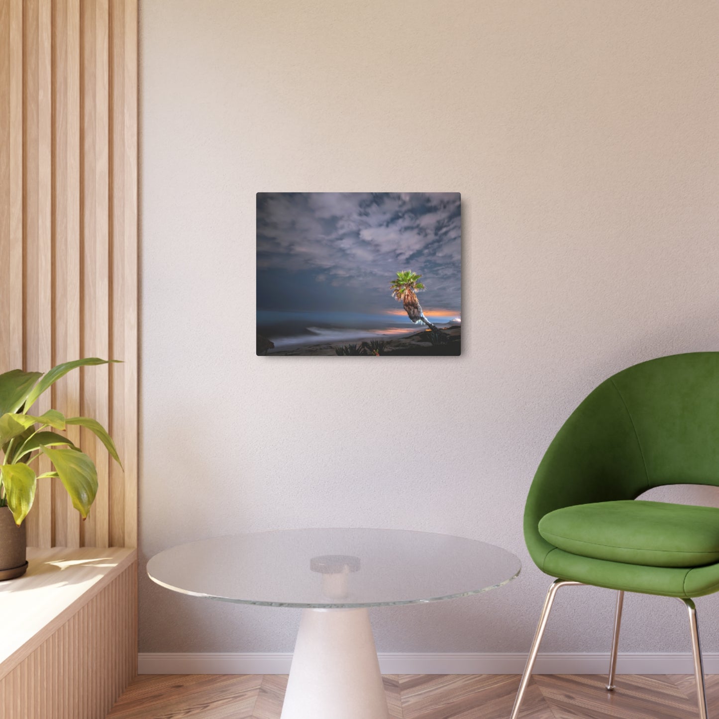 Midnight Palm - Metal Coastal Print