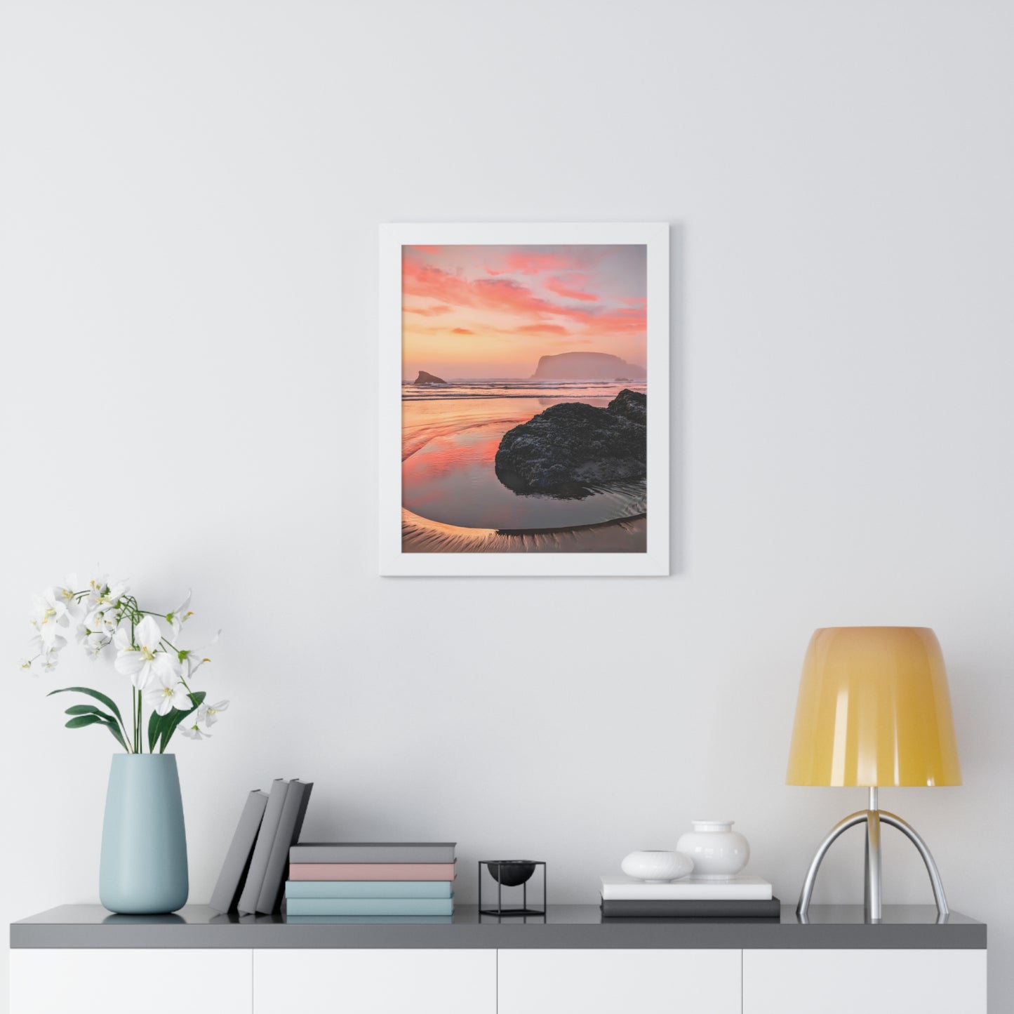 Magical Sunset in Bandon - Vertical Framed Poster