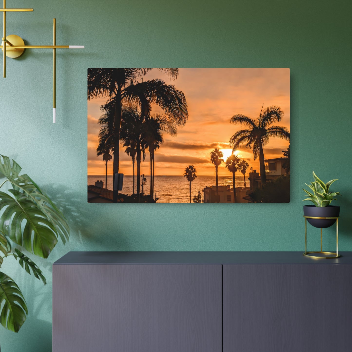 Between the Palms - Metal Coastal Print