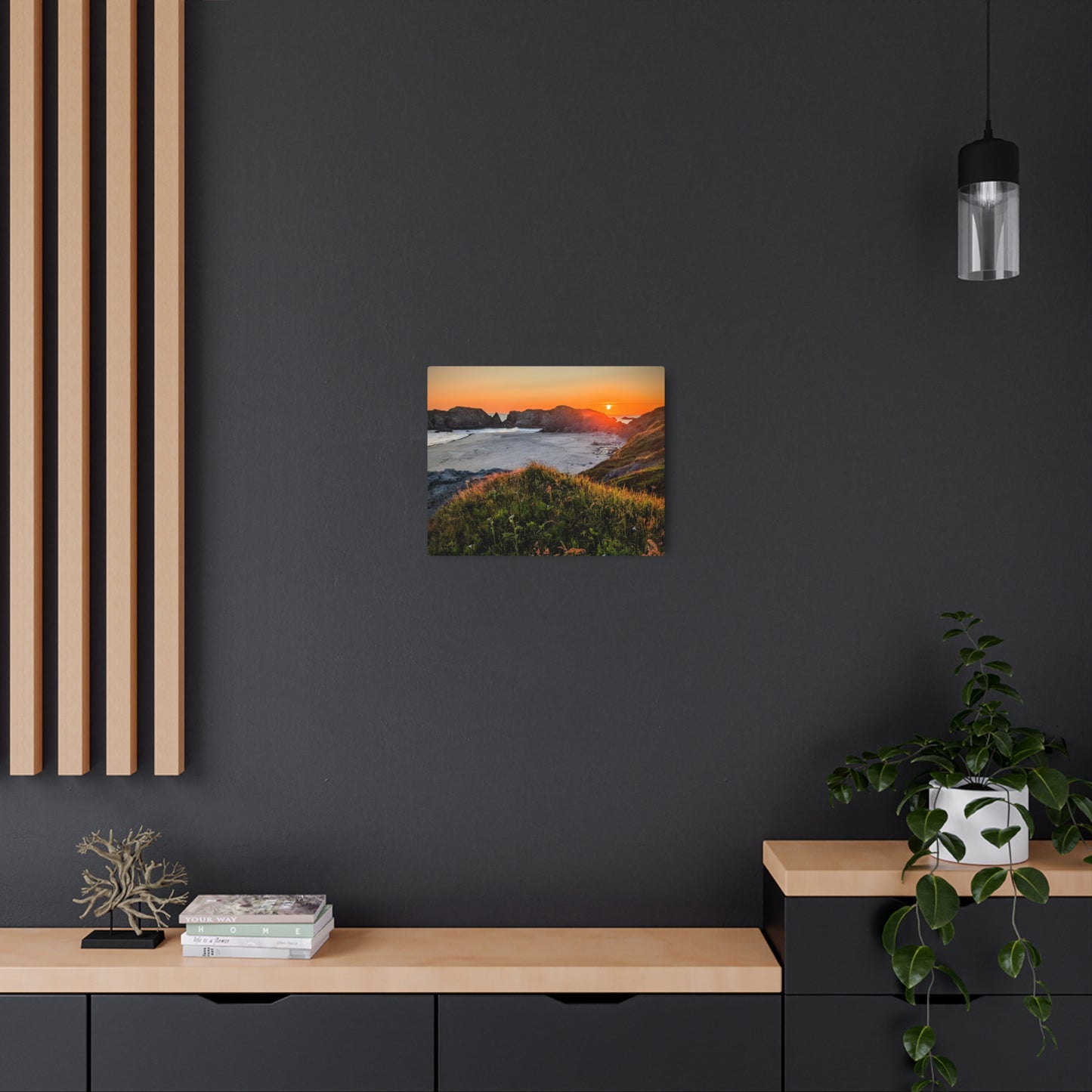 Last Light at Coquille Point - Metal Coastal Print