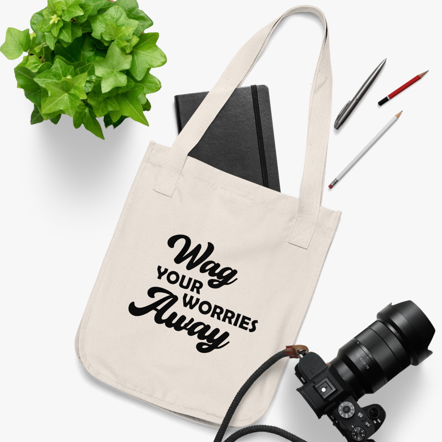 Wag Your Worries Away - Organic Canvas Tote Bag