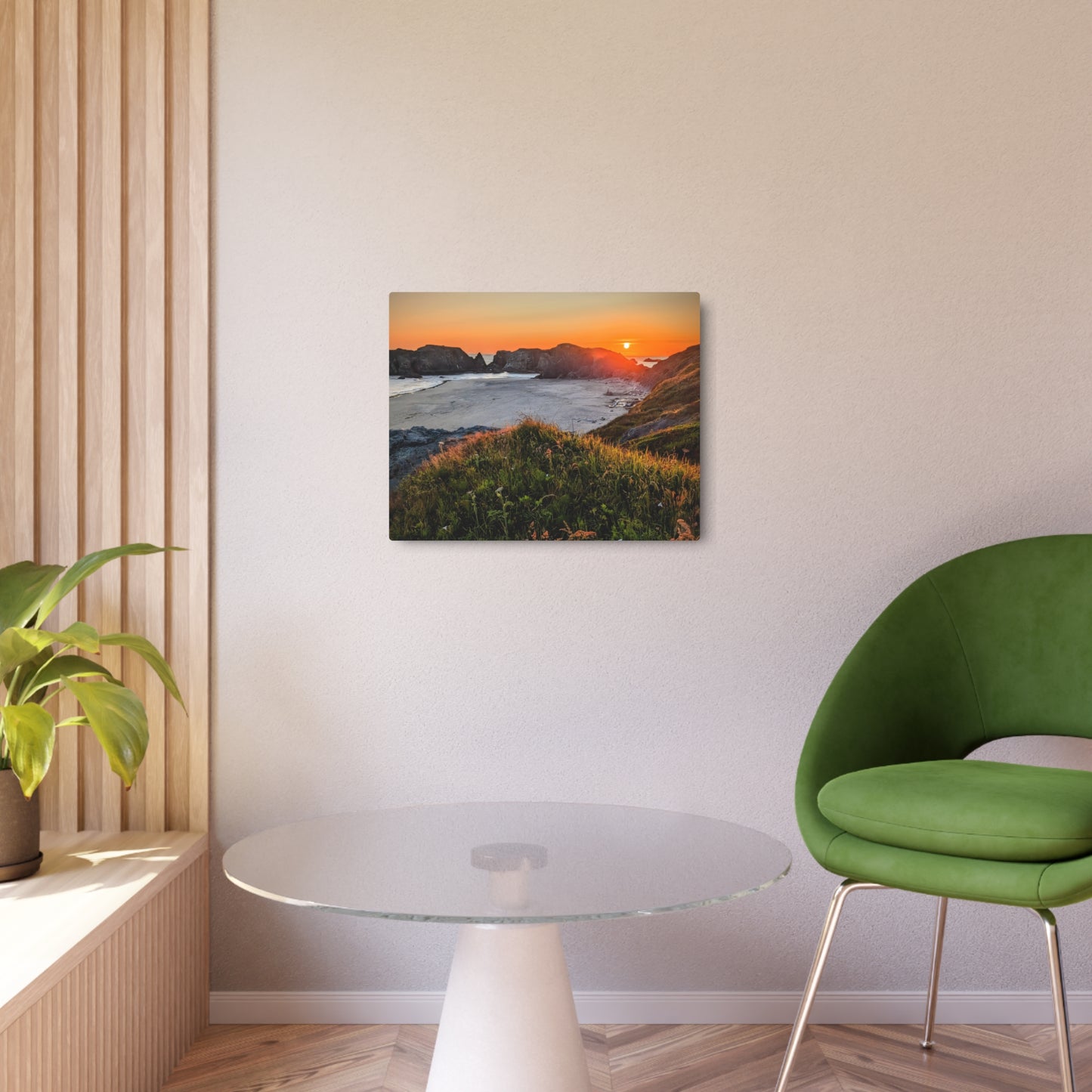 Last Light at Coquille Point - Metal Coastal Print