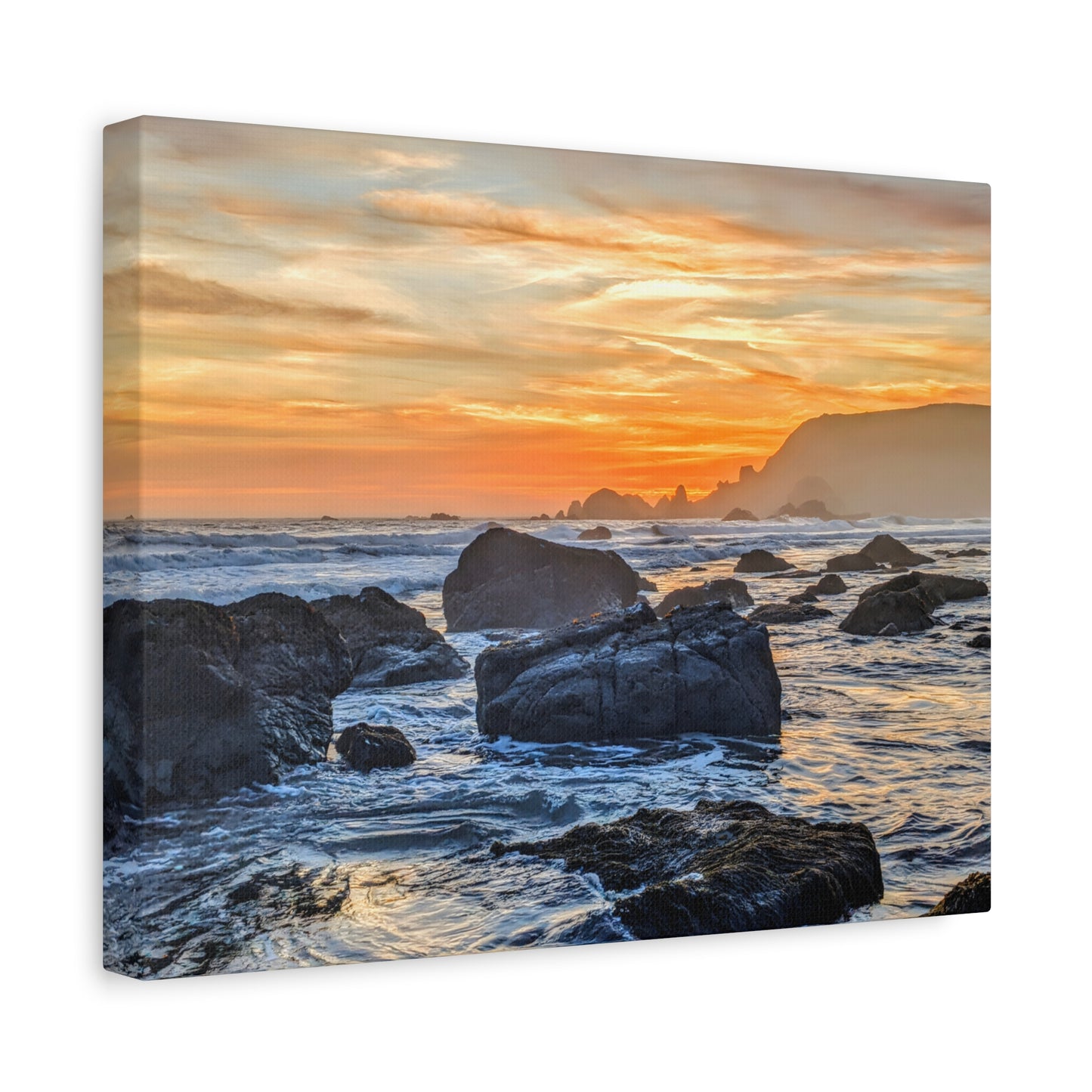 Lone Rocks Meet the Last Light - Canvas Print