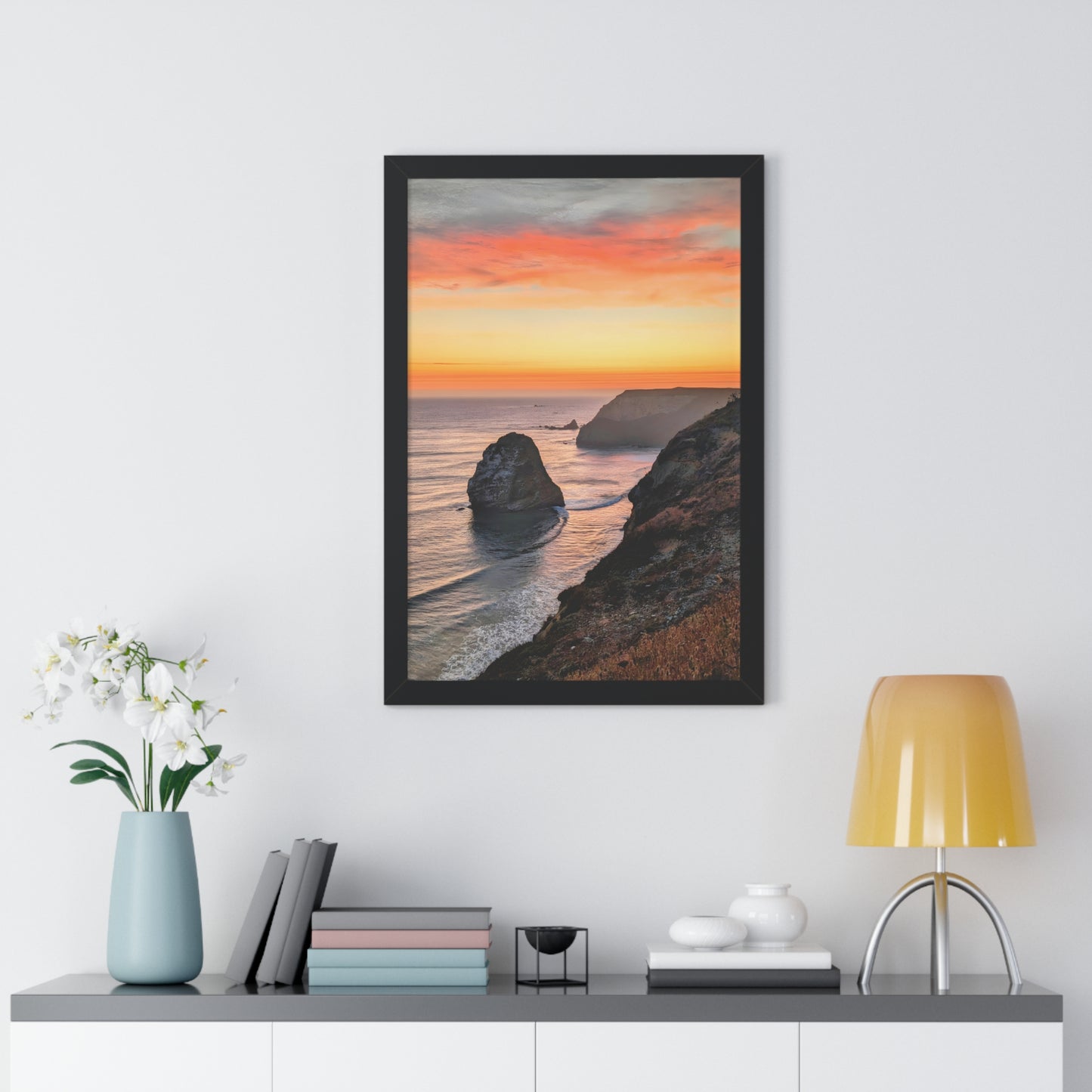 Cape Blanco Afterglow - Vertical Framed Poster