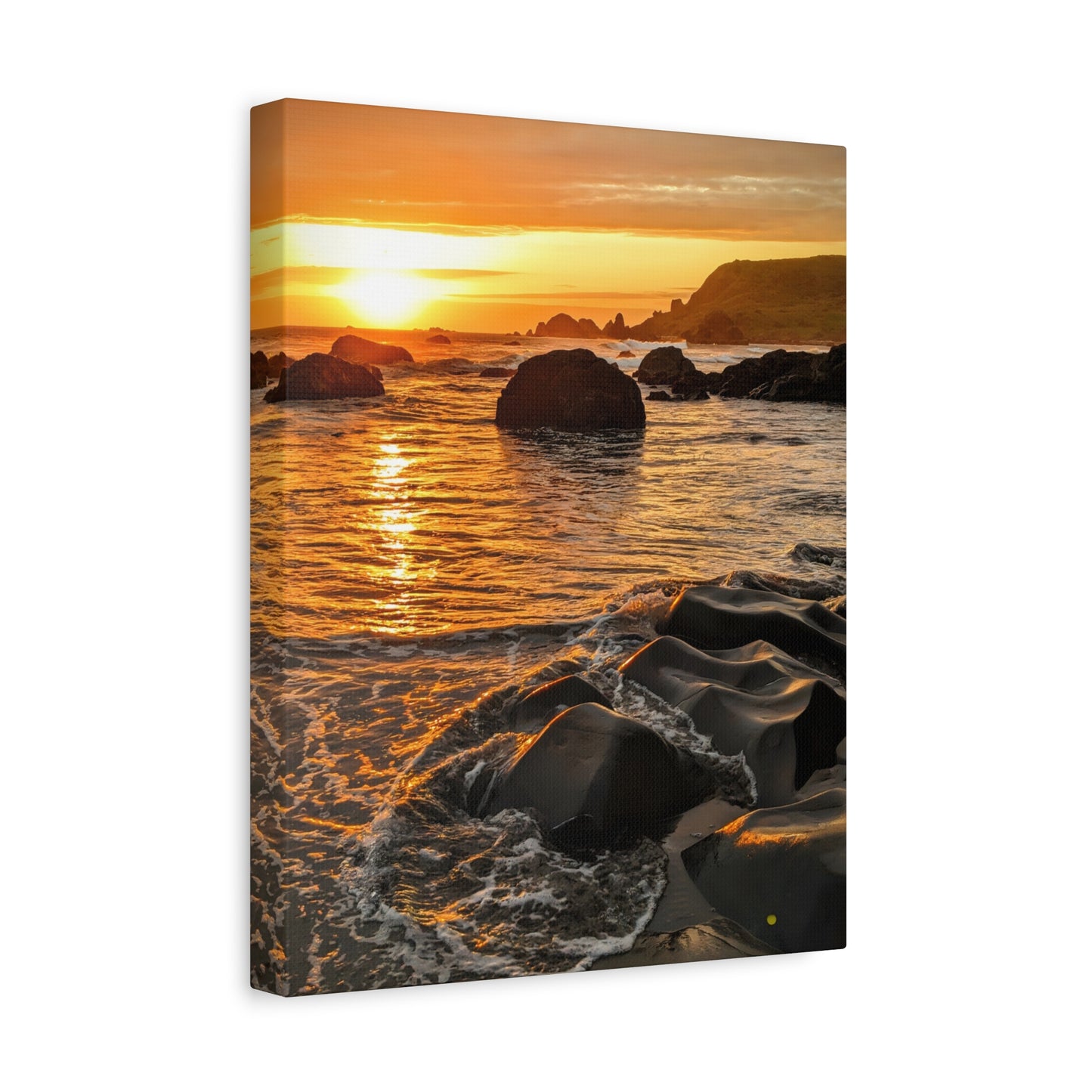 Coastal Rock Calm - Vertical Canvas Print
