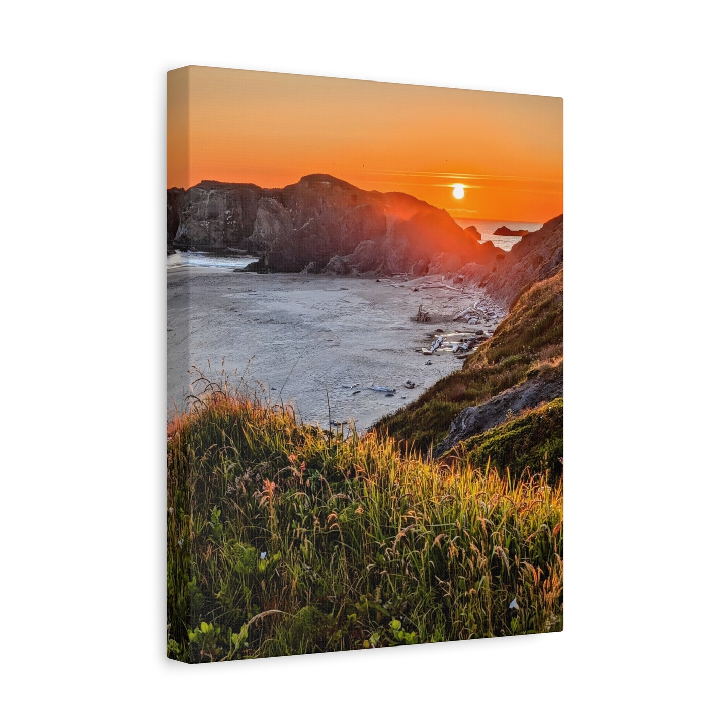 Last Light at Coquille Point - Vertical Canvas Print