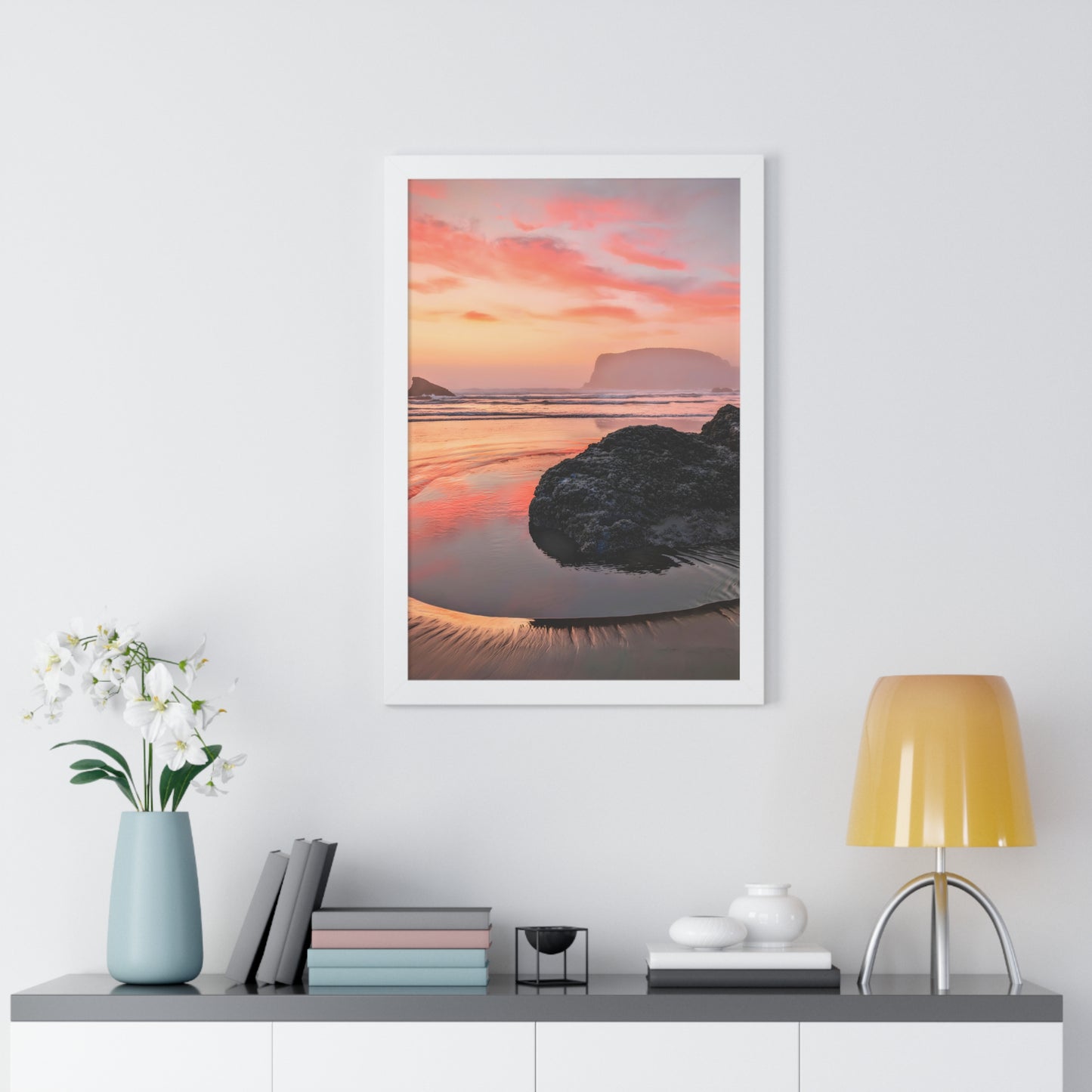 Magical Sunset in Bandon - Vertical Framed Poster