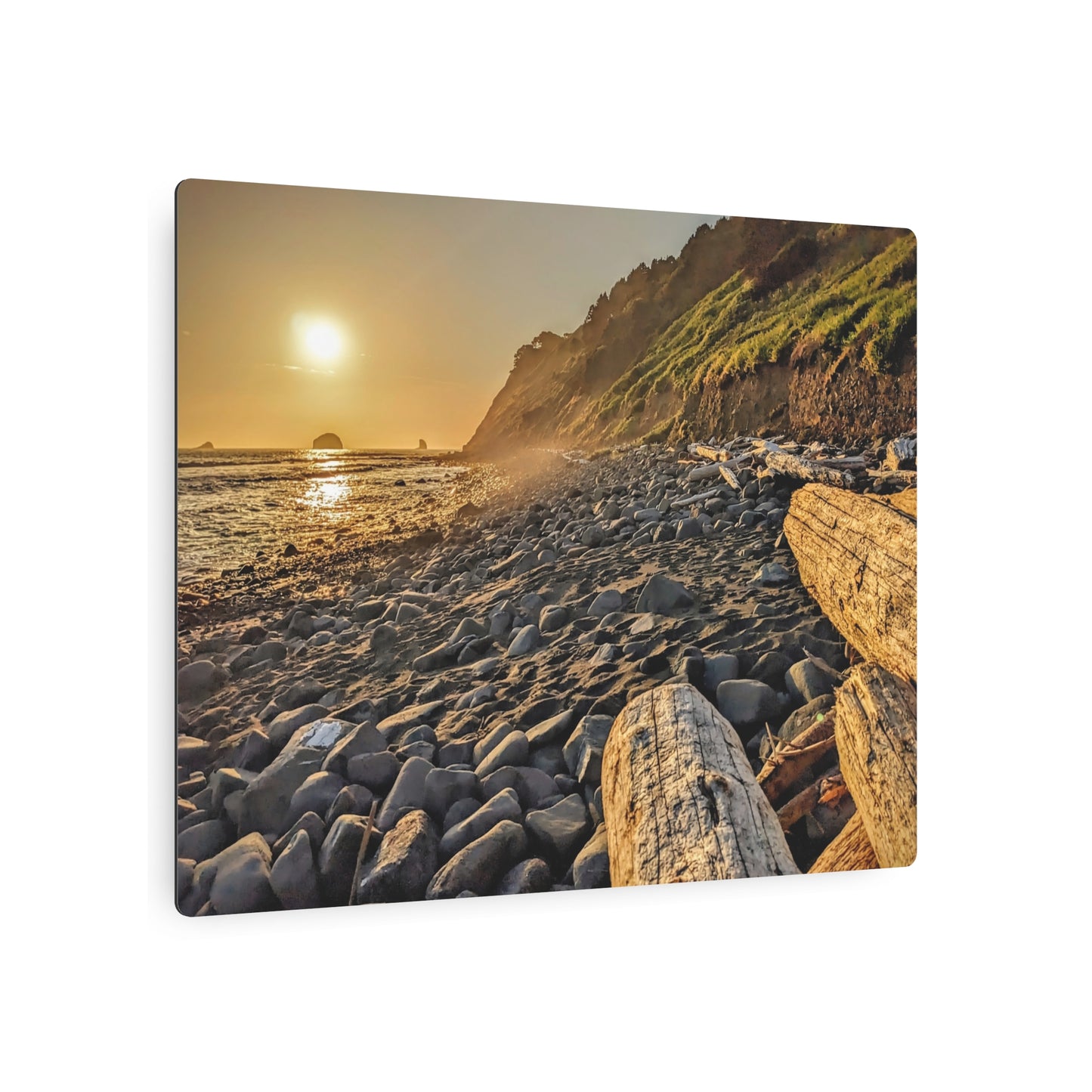 Golden Glow at Humbug - Metal Coastal Print