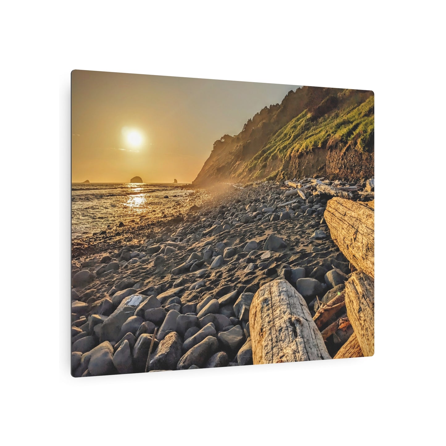 Golden Glow at Humbug - Metal Coastal Print