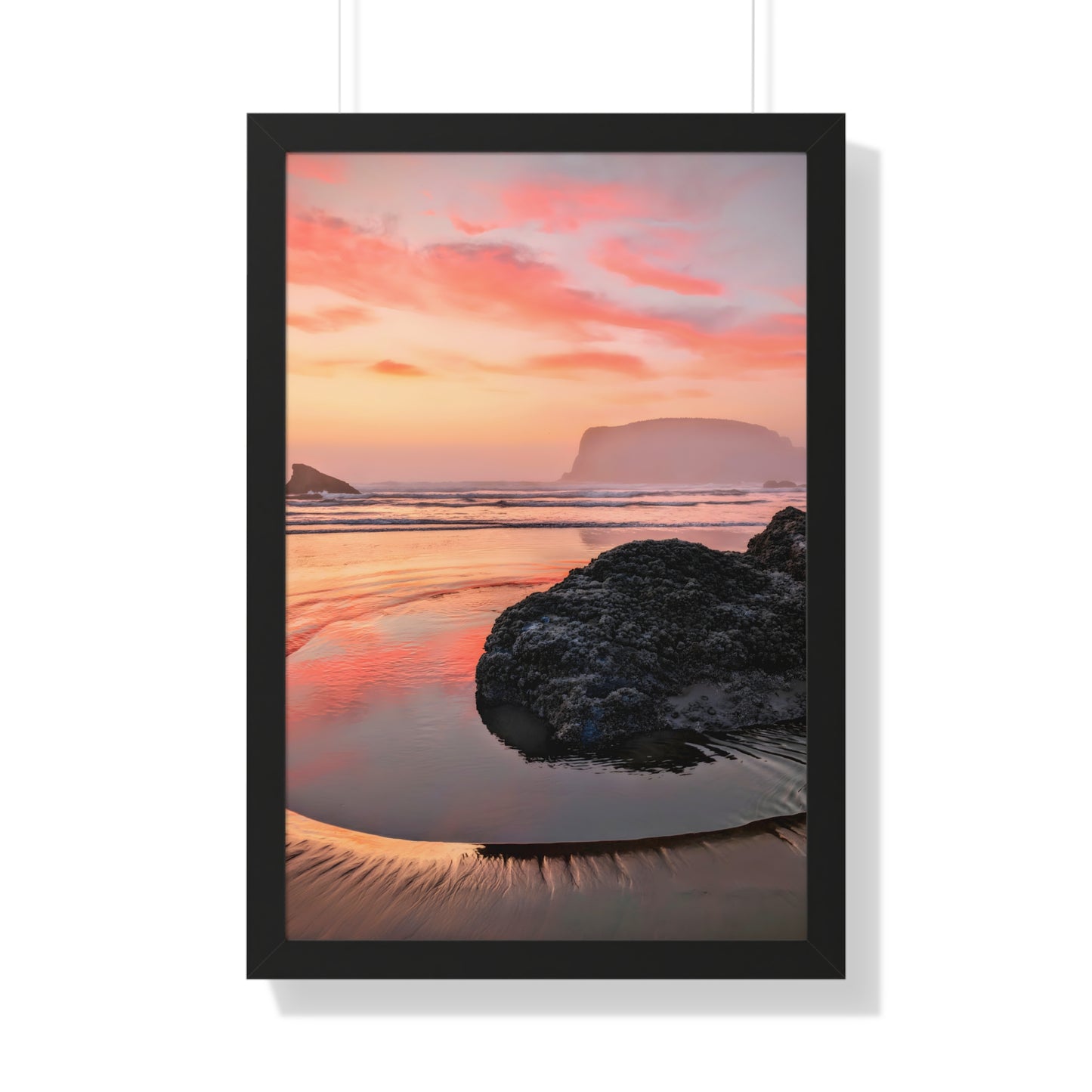 Magical Sunset in Bandon - Vertical Framed Poster