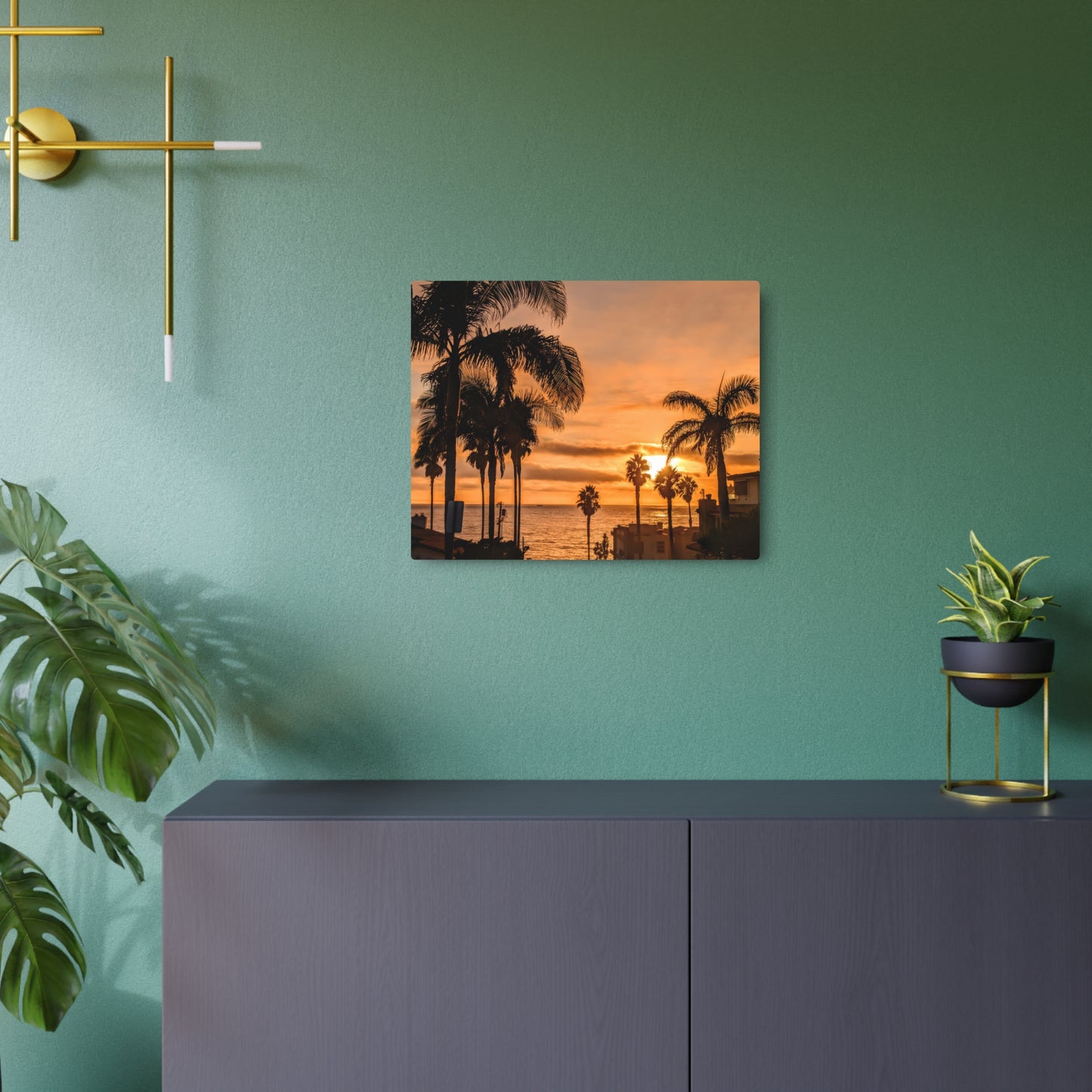 Between the Palms - Metal Coastal Print