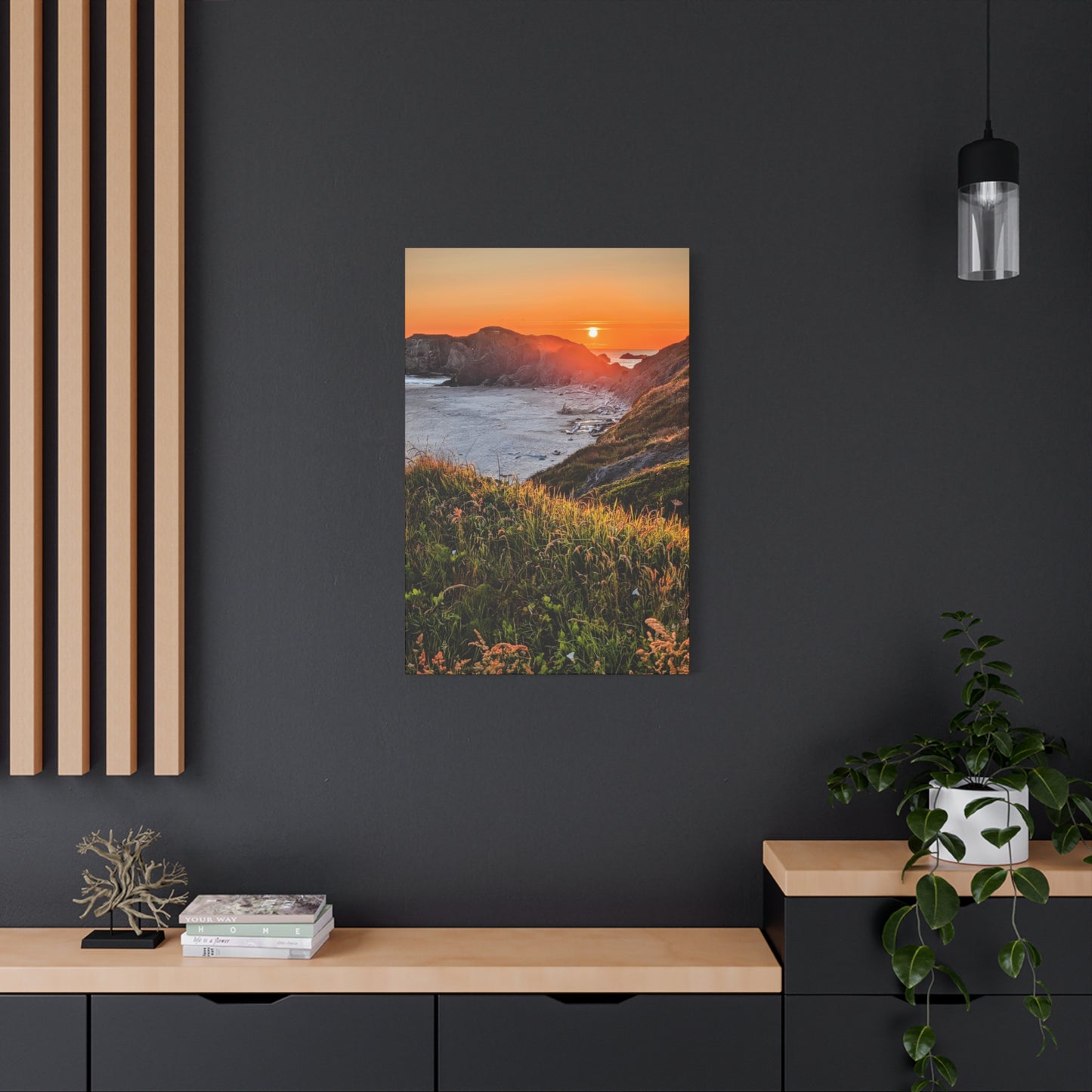 Last Light at Coquille Point - Vertical Canvas Print