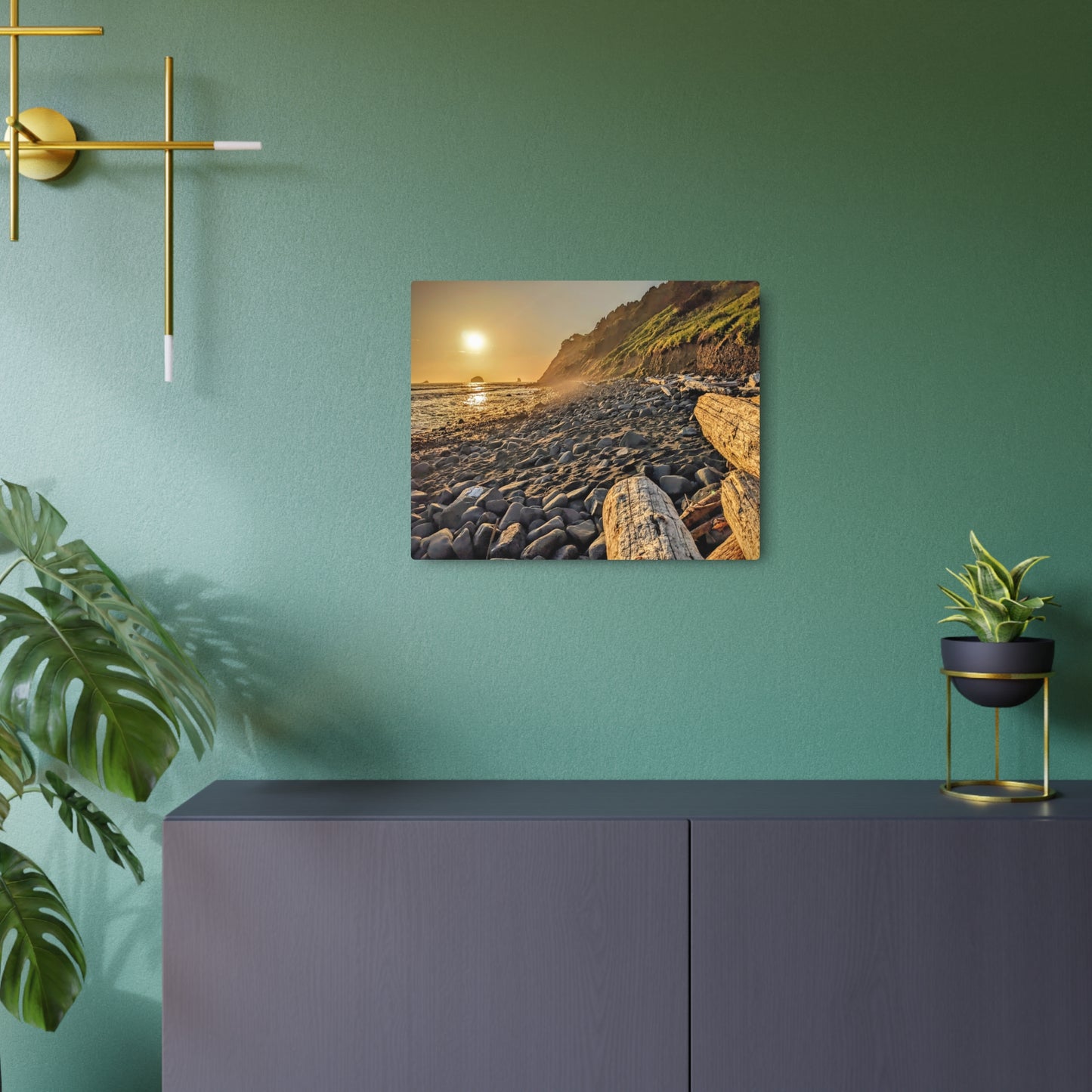 Golden Glow at Humbug - Metal Coastal Print