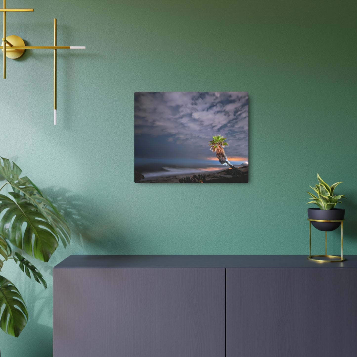 Midnight Palm - Metal Coastal Print