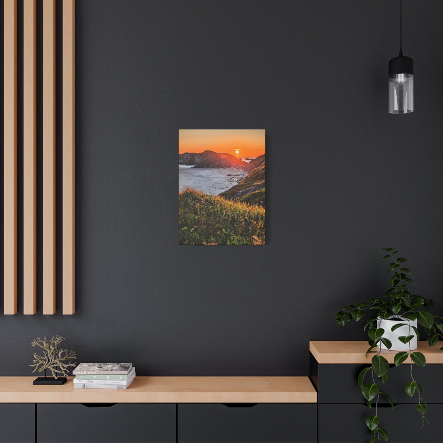 Last Light at Coquille Point - Vertical Canvas Print