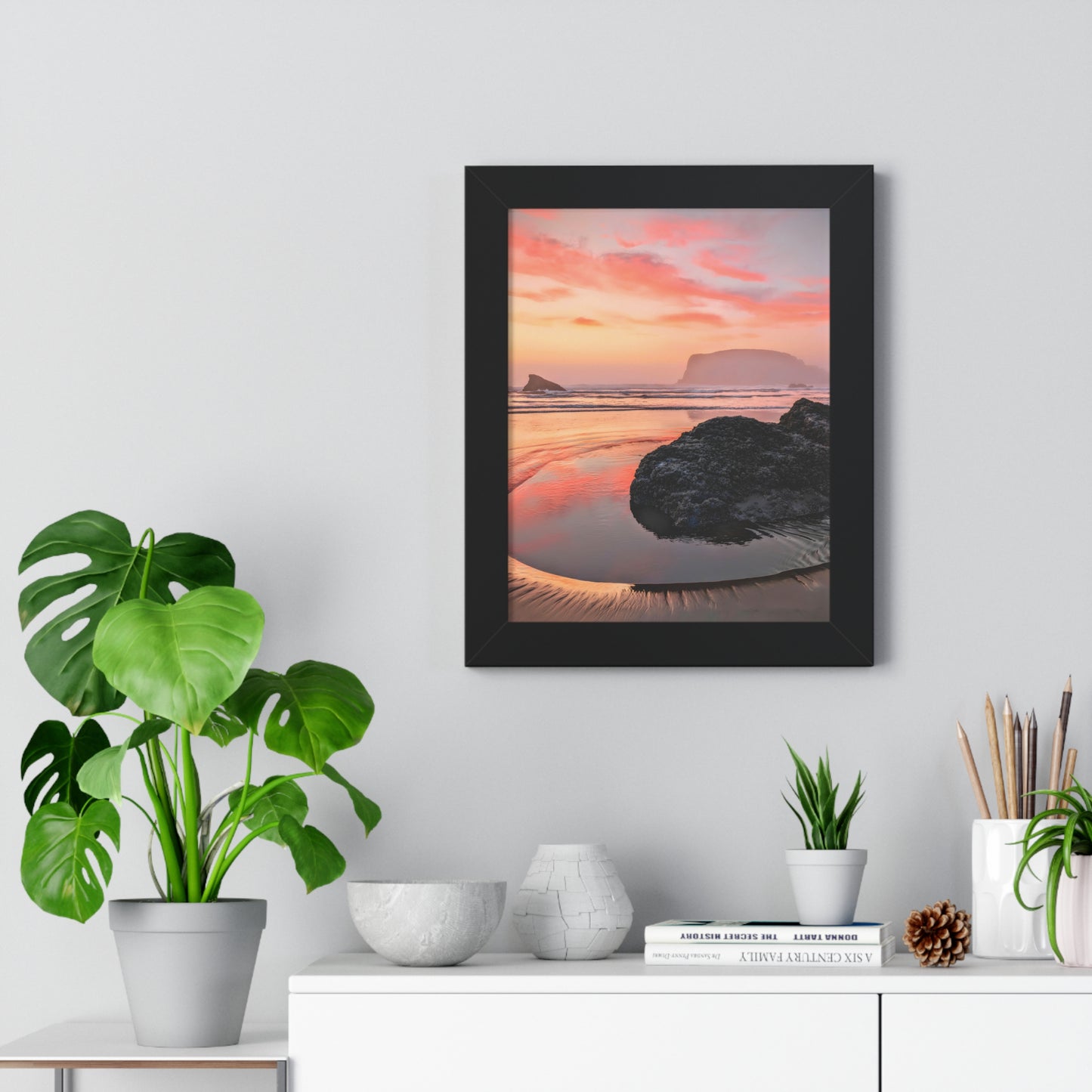 Magical Sunset in Bandon - Vertical Framed Poster