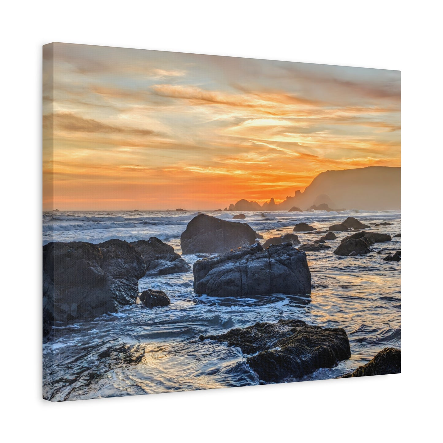 Lone Rocks Meet the Last Light - Canvas Print