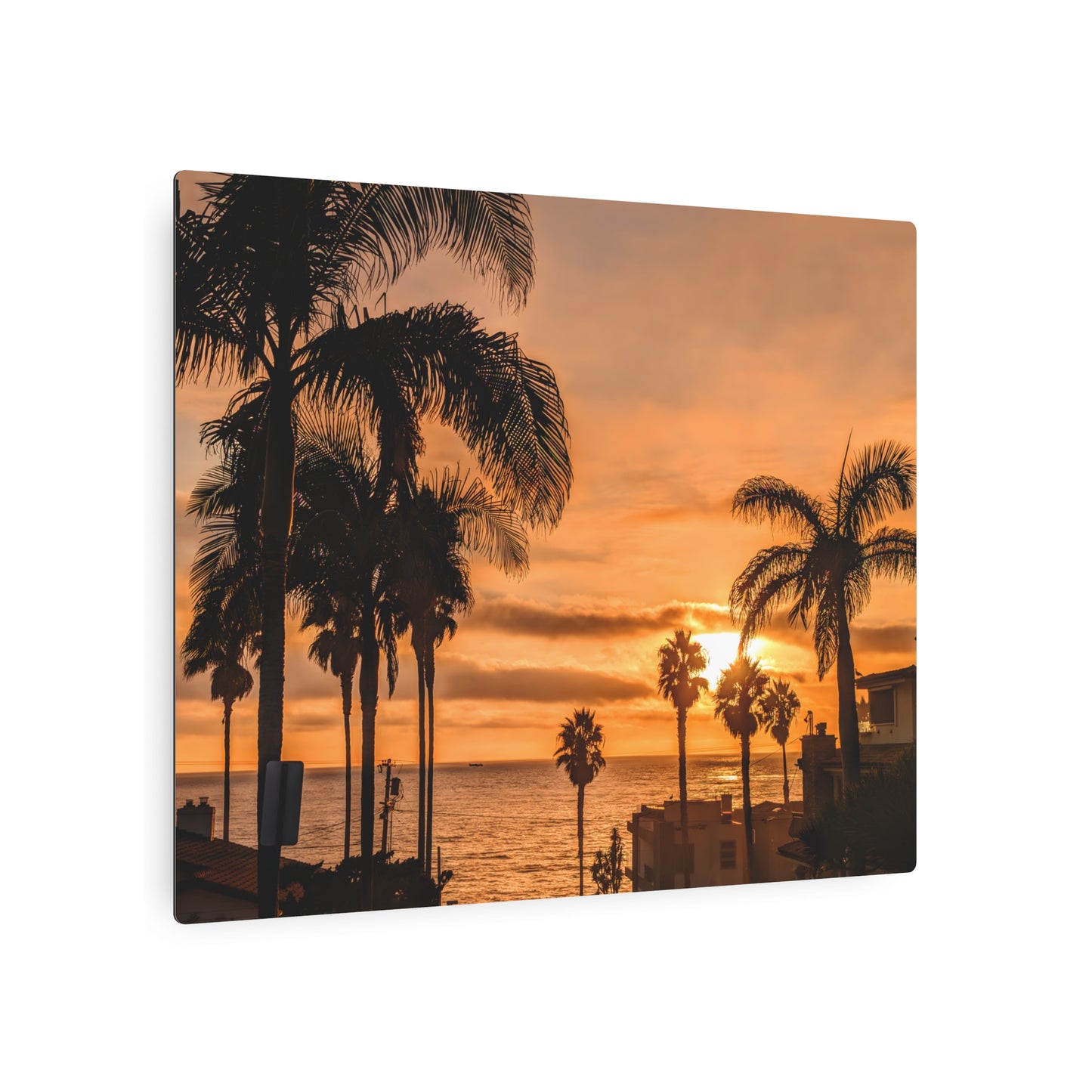 Between the Palms - Metal Coastal Print