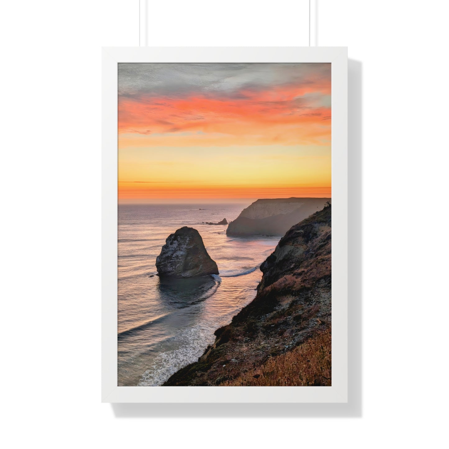 Cape Blanco Afterglow - Vertical Framed Poster