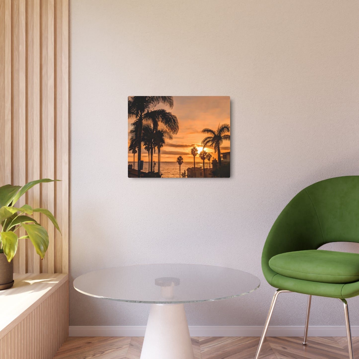 Between the Palms - Metal Coastal Print