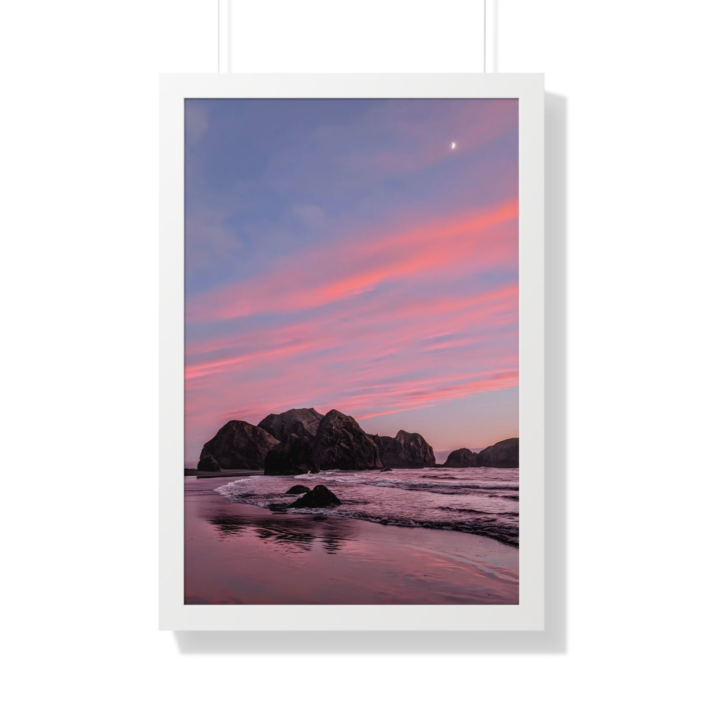 Epic Gold Beach Sunset - Vertical Framed Poster