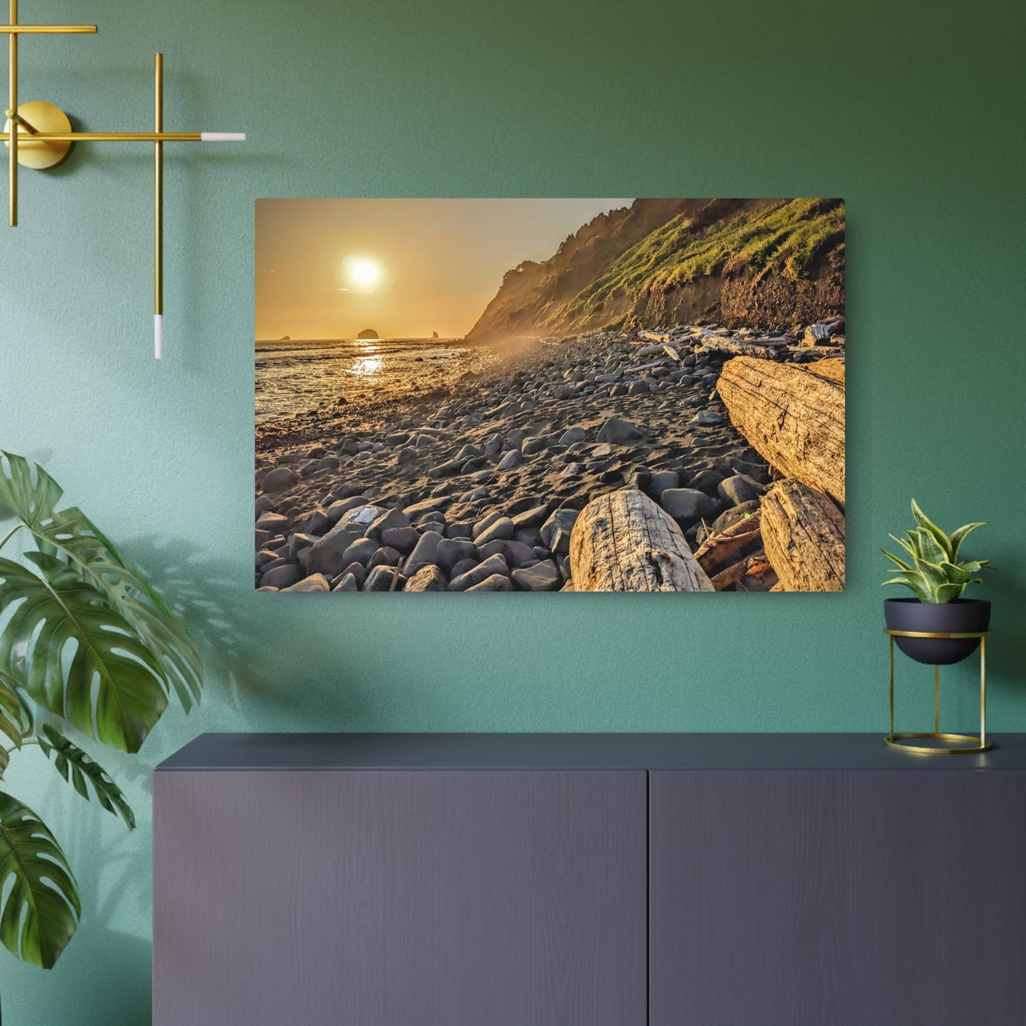Golden Glow at Humbug - Metal Coastal Print