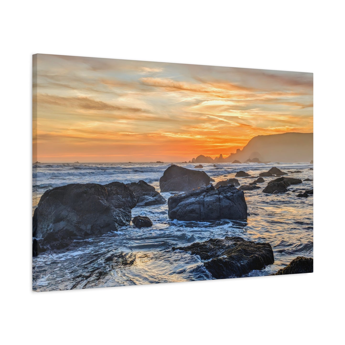 Lone Rocks Meet the Last Light - Canvas Print