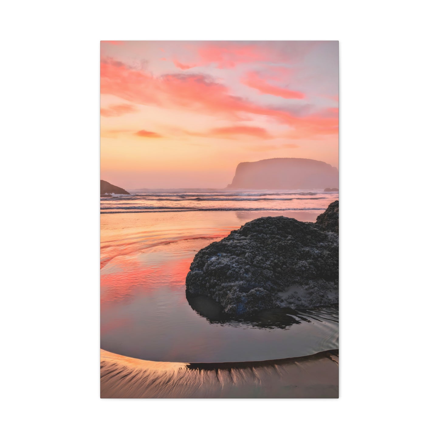 Magical Sunset in Bandon - Vertical Canvas Print