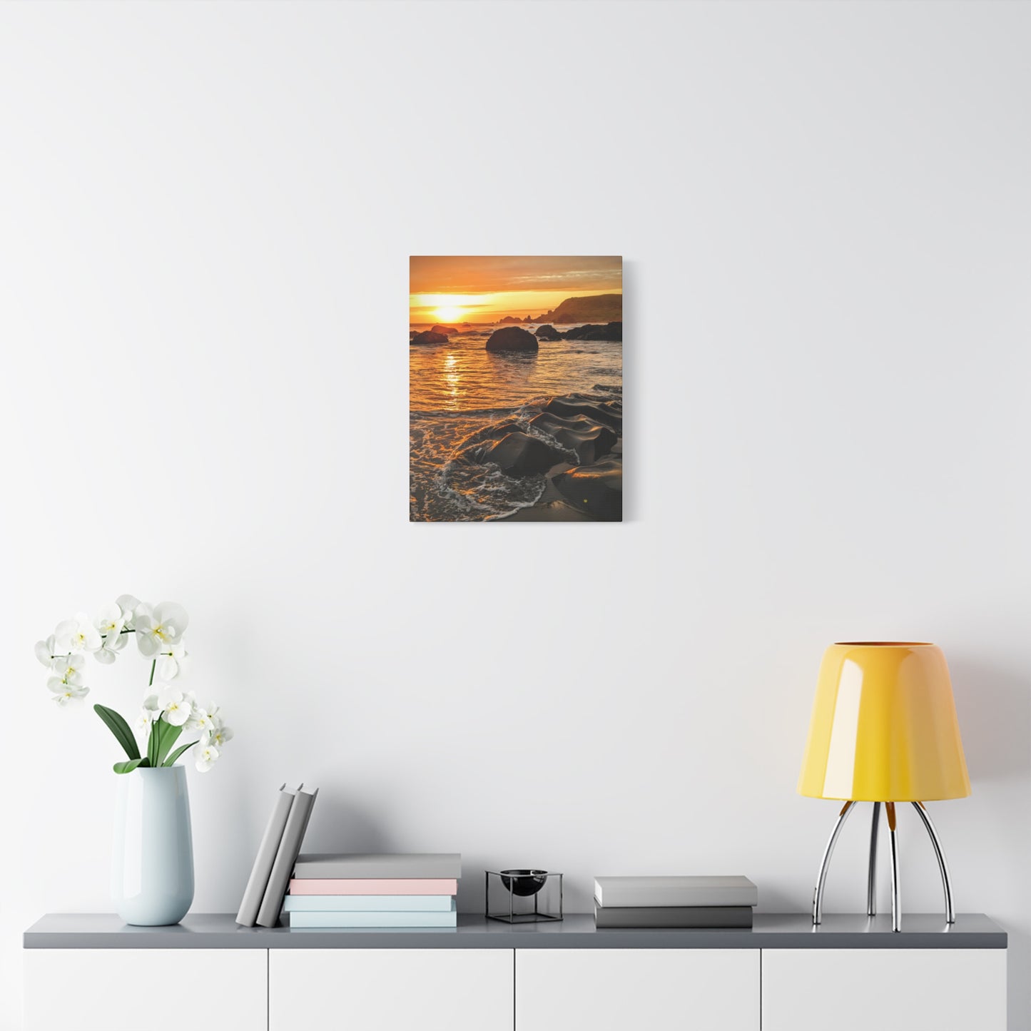Coastal Rock Calm - Vertical Canvas Print