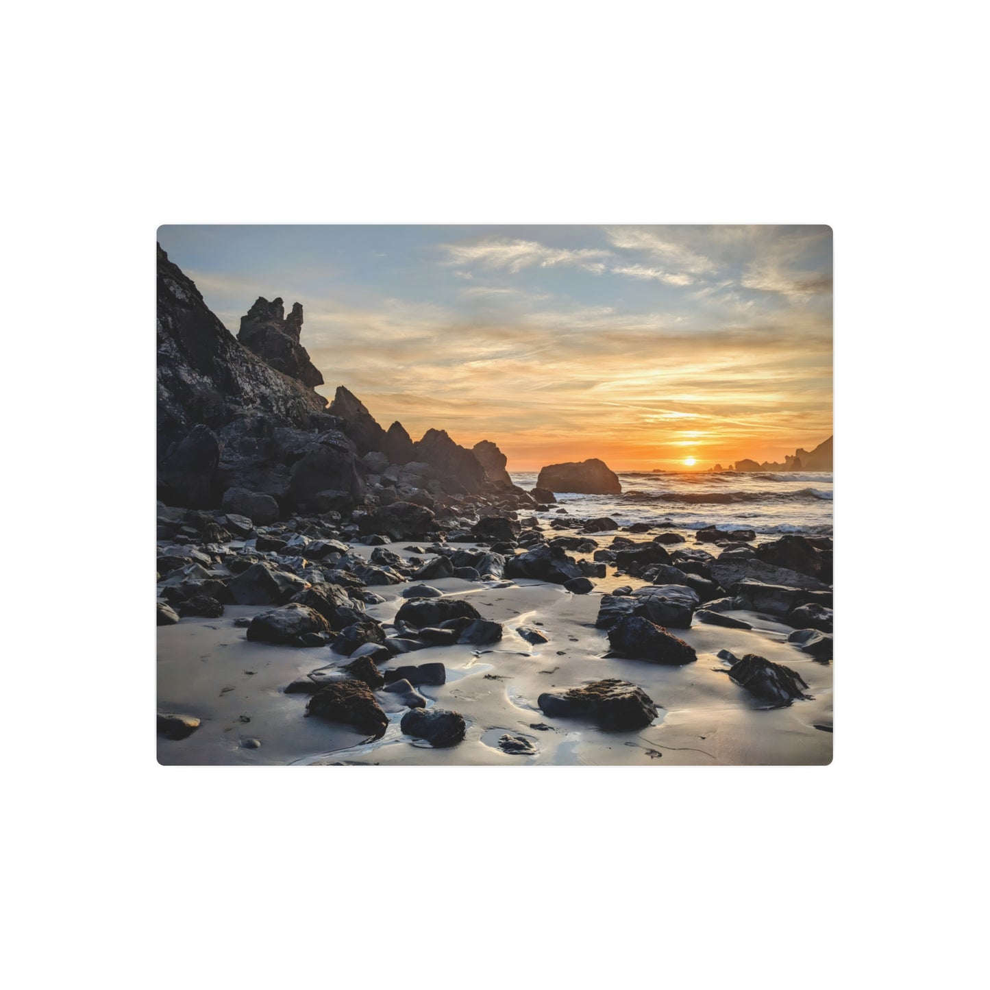 Jurrasic Rock - Metal Coastal Print