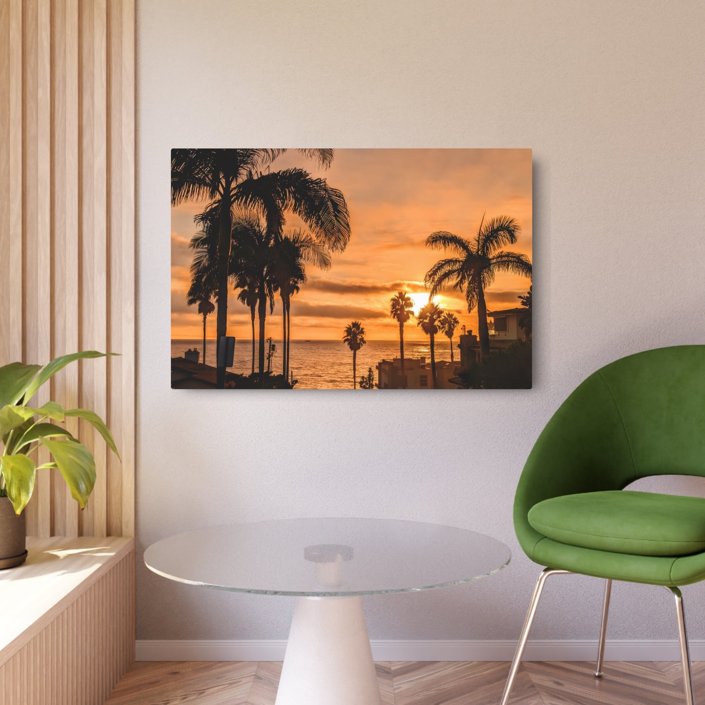 Between the Palms - Metal Coastal Print