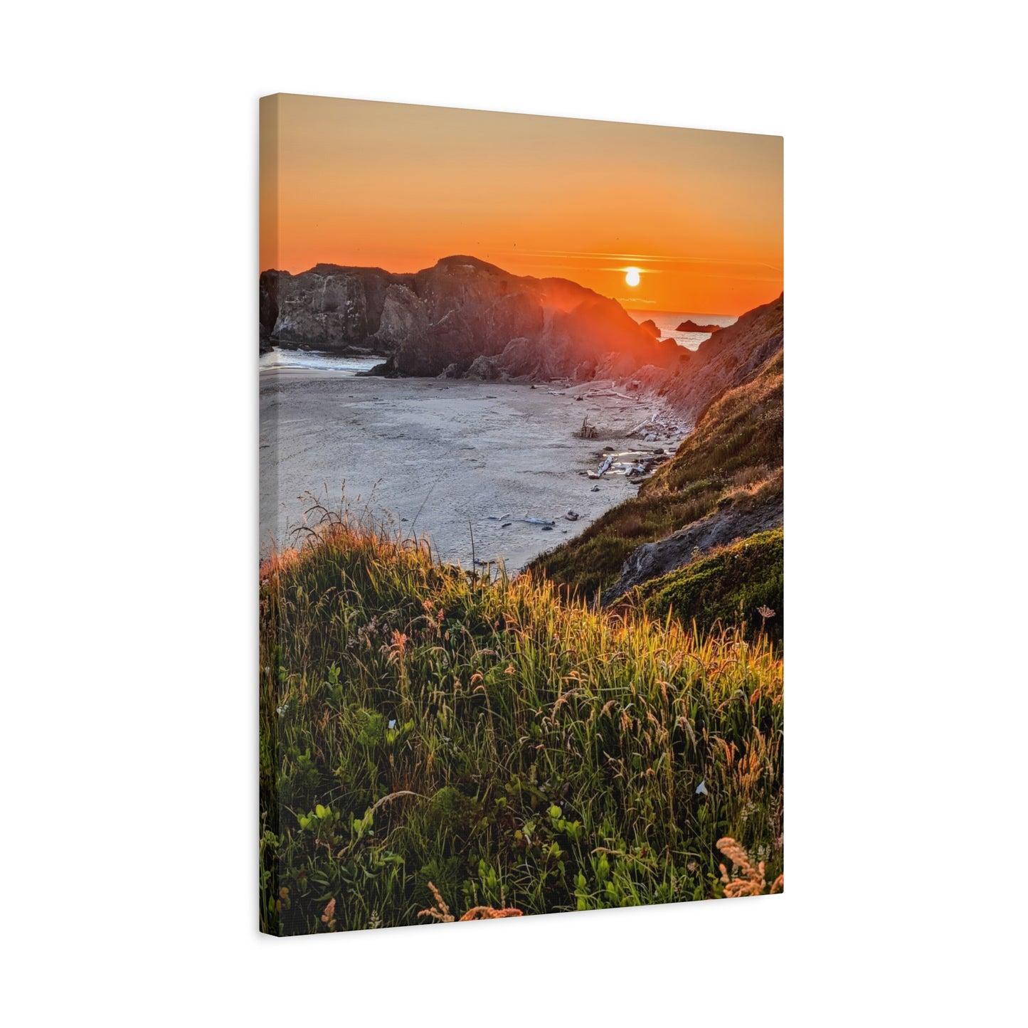 Last Light at Coquille Point - Vertical Canvas Print