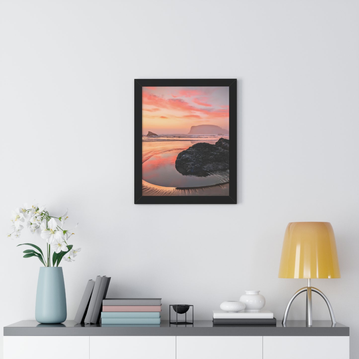 Magical Sunset in Bandon - Vertical Framed Poster