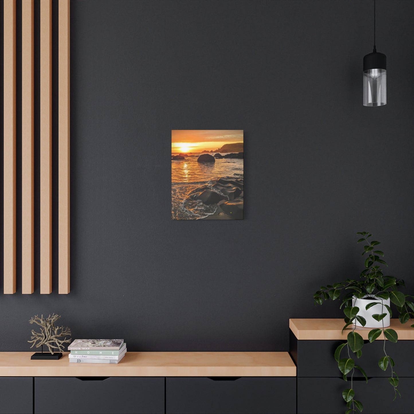 Coastal Rock Calm - Vertical Canvas Print