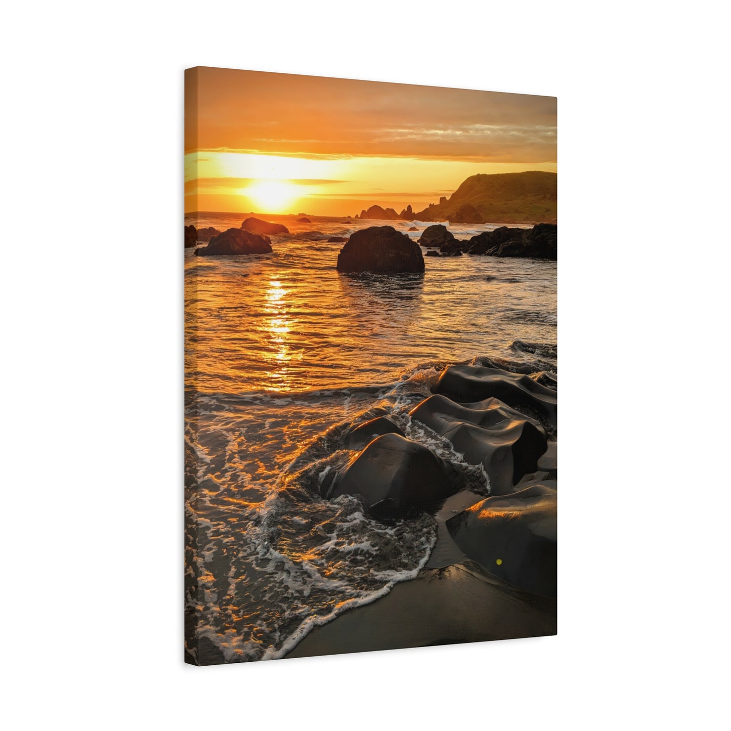Coastal Rock Calm - Vertical Canvas Print