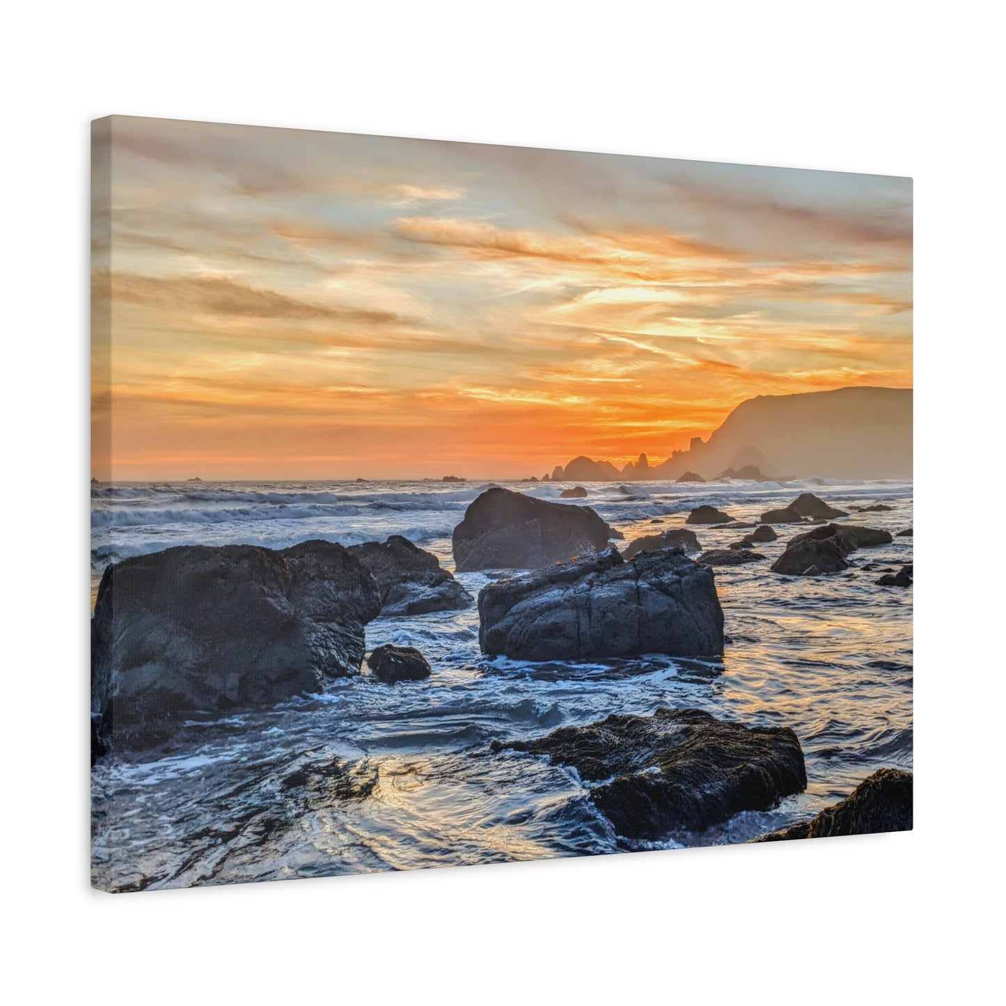 Lone Rocks Meet the Last Light - Canvas Print